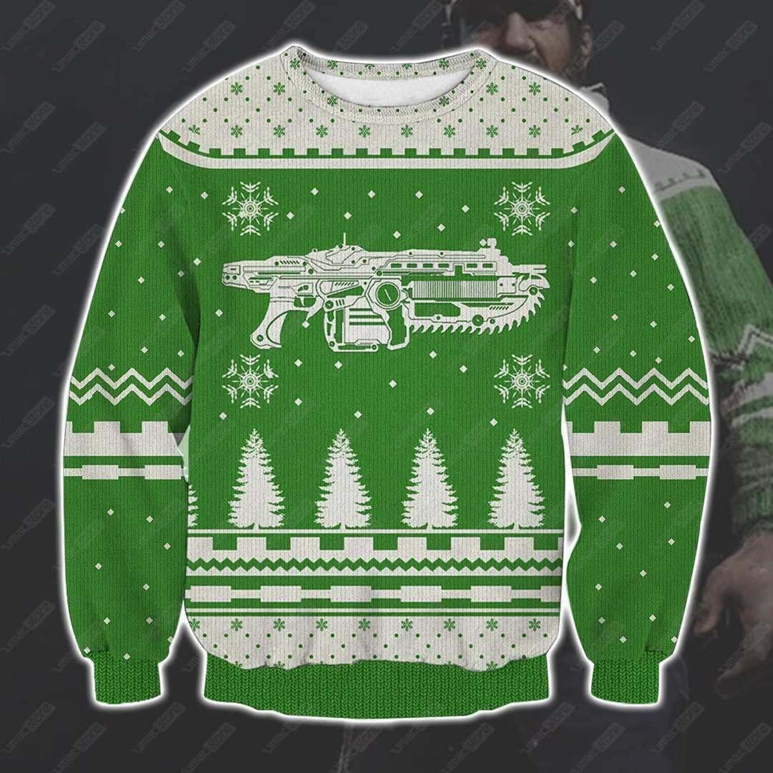 Gears Of War Dizzy 3D Print Ugly Christmas Sweater Adult 3D Funny Matching for family