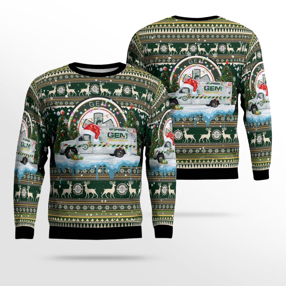 Gem Mobile Health Lakewood New Jersey Christmas AOP Ugly Sweater Xmas Unisex Sweater Christmas Gifts For Men Women