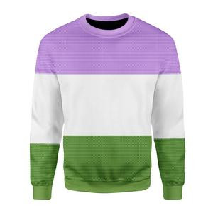 Genderqueer Flag Ugly Christmas Sweater Adult 3D Funny Matching for family