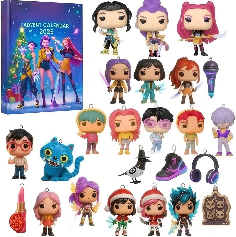 Generic Christmas Advent Calendar 2025, 24 Day Christmas Countdown Calendar with 24 Acrylic Keychains