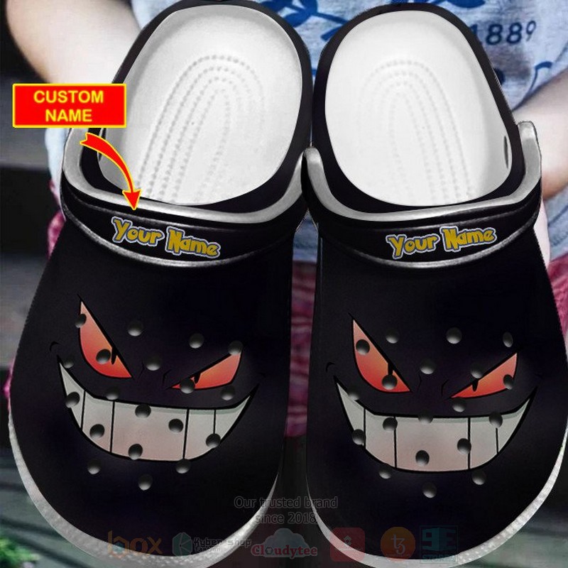 Gengar Black Pokemon Anime Crocs Crocband Clogs Shoes Comfortable For Men Women and Kids