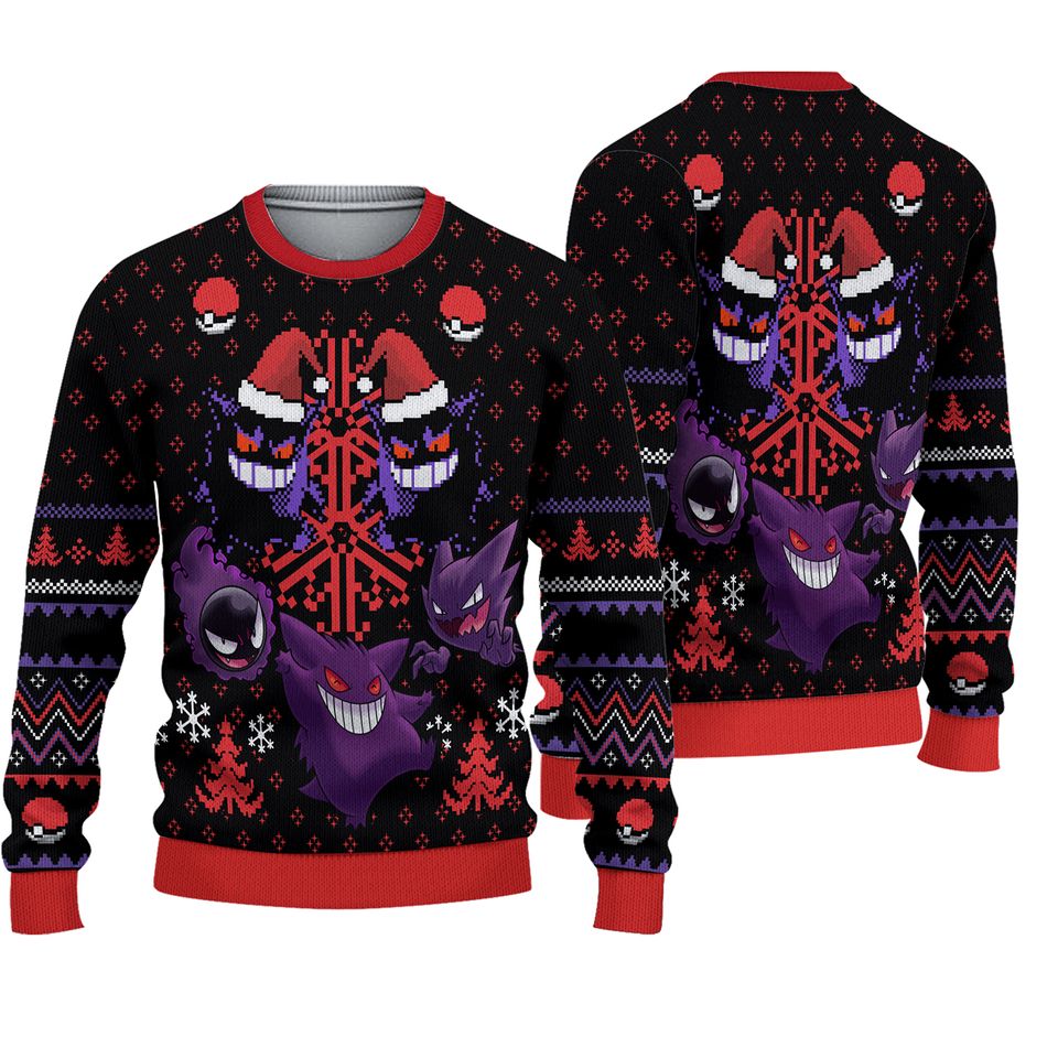 Gengar Ghastly Ugly Christmas Sweater