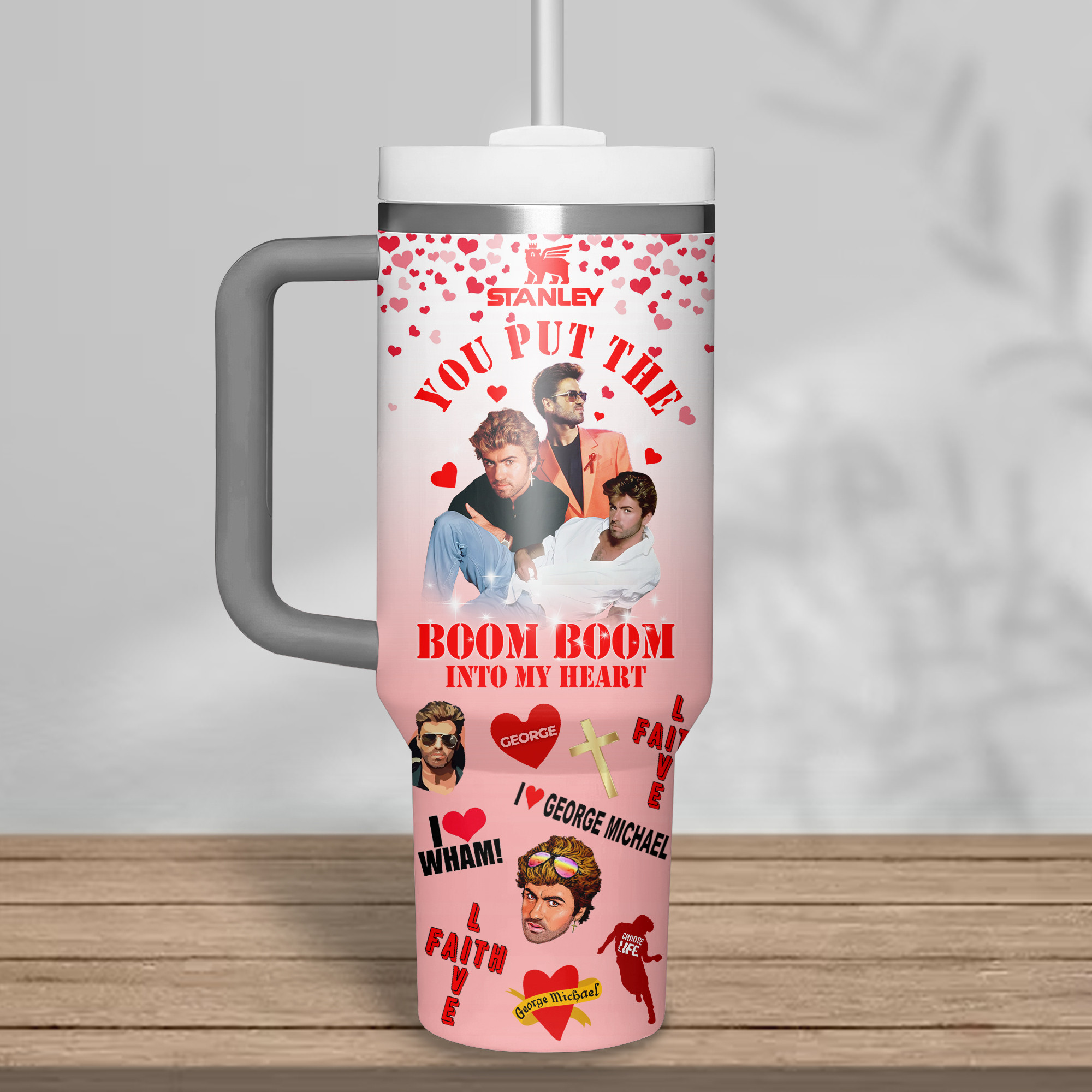 George Michael Music Custom Stanley Cup 40 oz 30 oz Tumbler With HandleTVC2301343 - Image 2