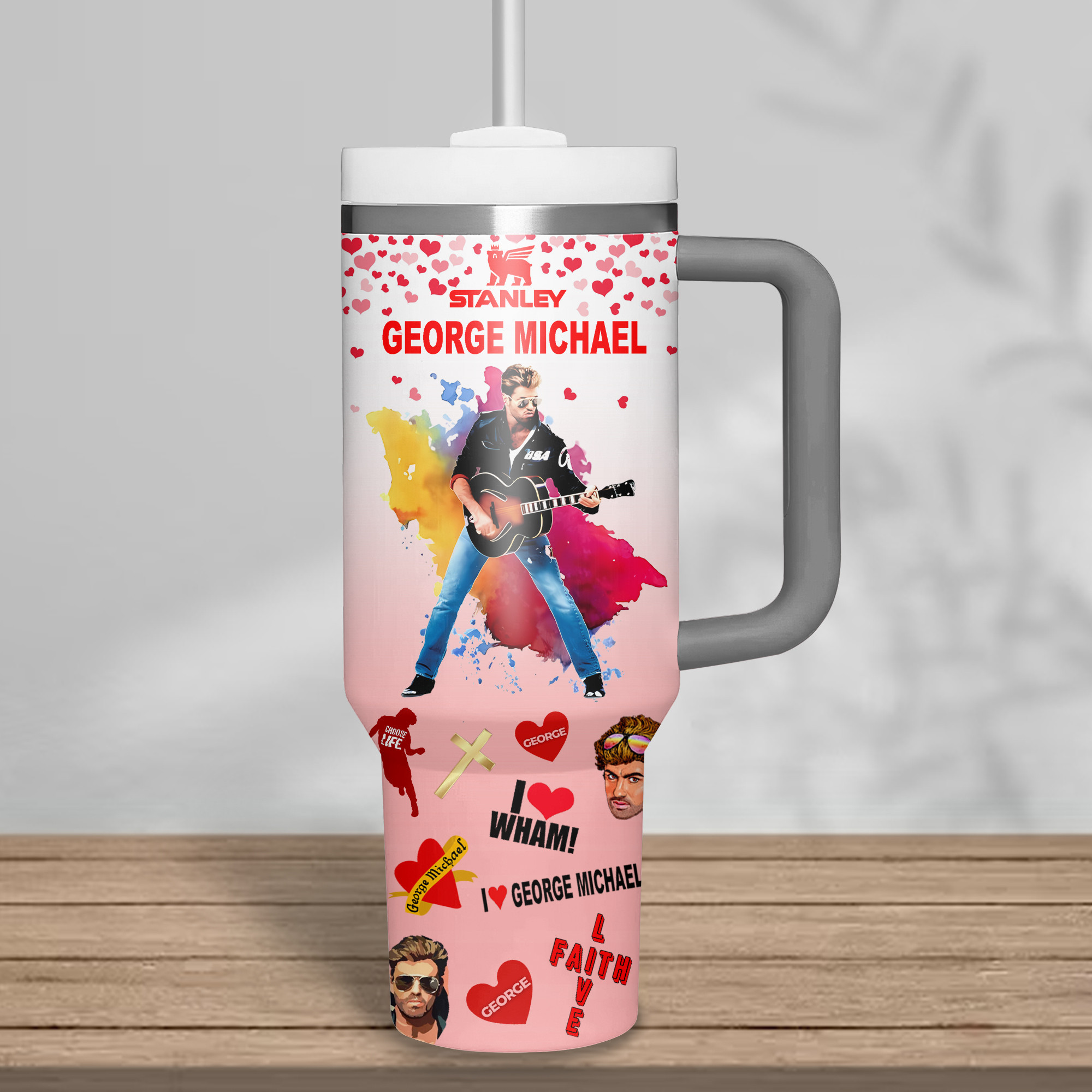 George Michael Music Custom Stanley Cup 40 oz 30 oz Tumbler With HandleTVC2301343 - Image 3