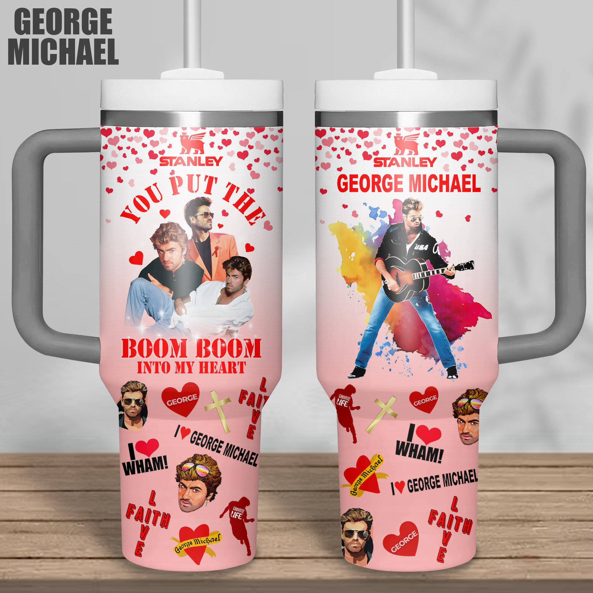 George Michael Music Custom Stanley Cup 40 oz 30 oz Tumbler With HandleTVC2301343