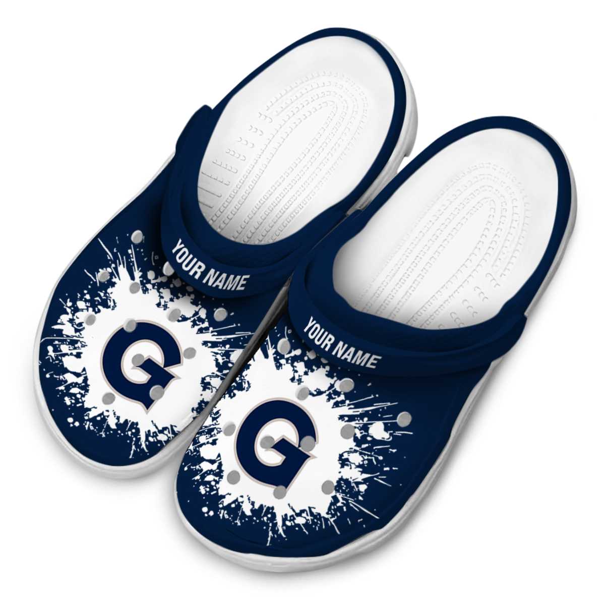 Georgetown Hoyas NCAA Sport Crocs Crocband Clogs Shoes Comfortable For Men Women and Kids - Image 4