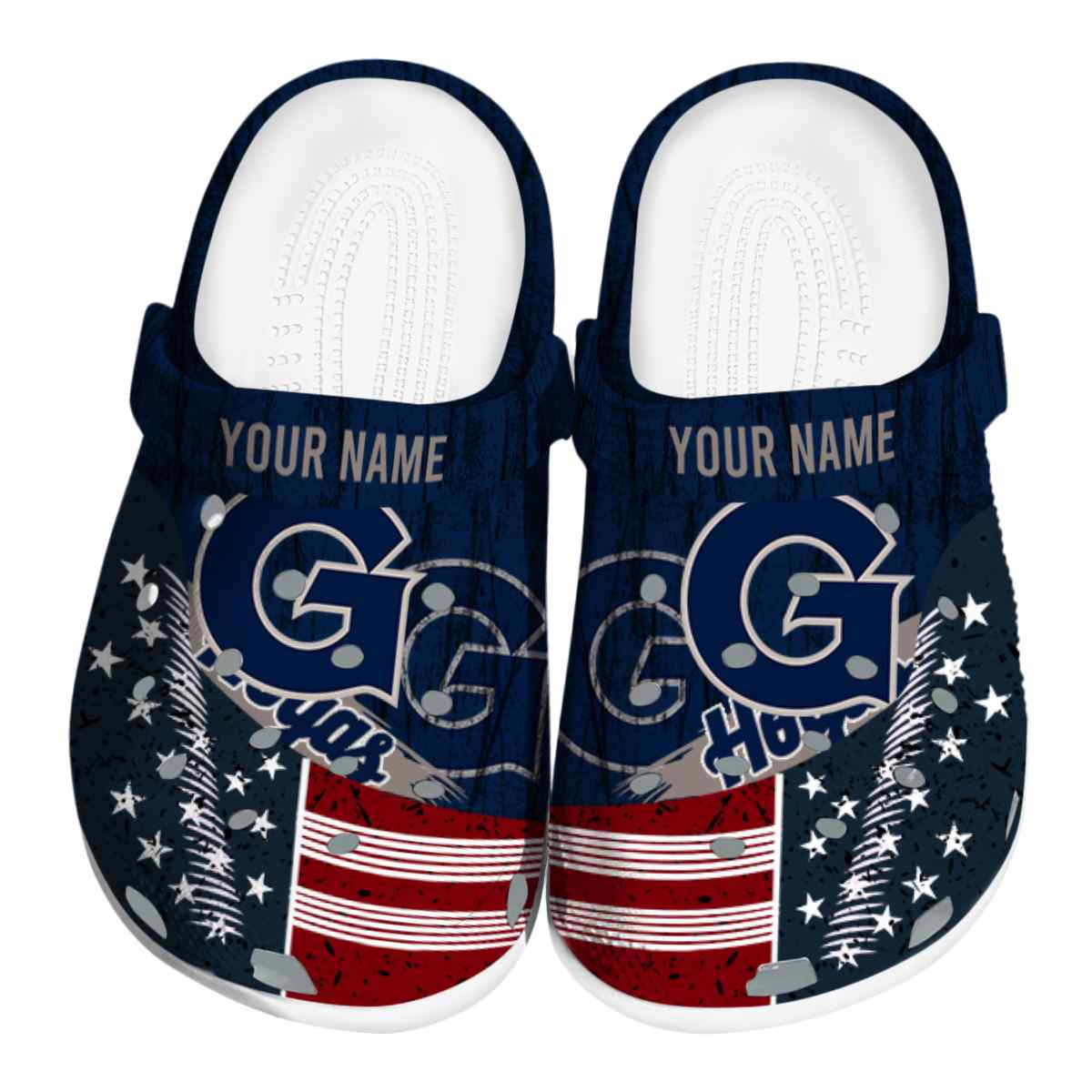 Georgetown Hoyas NCAA Sport Crocs Crocband Clogs Shoes Comfortable For Men Women and Kids