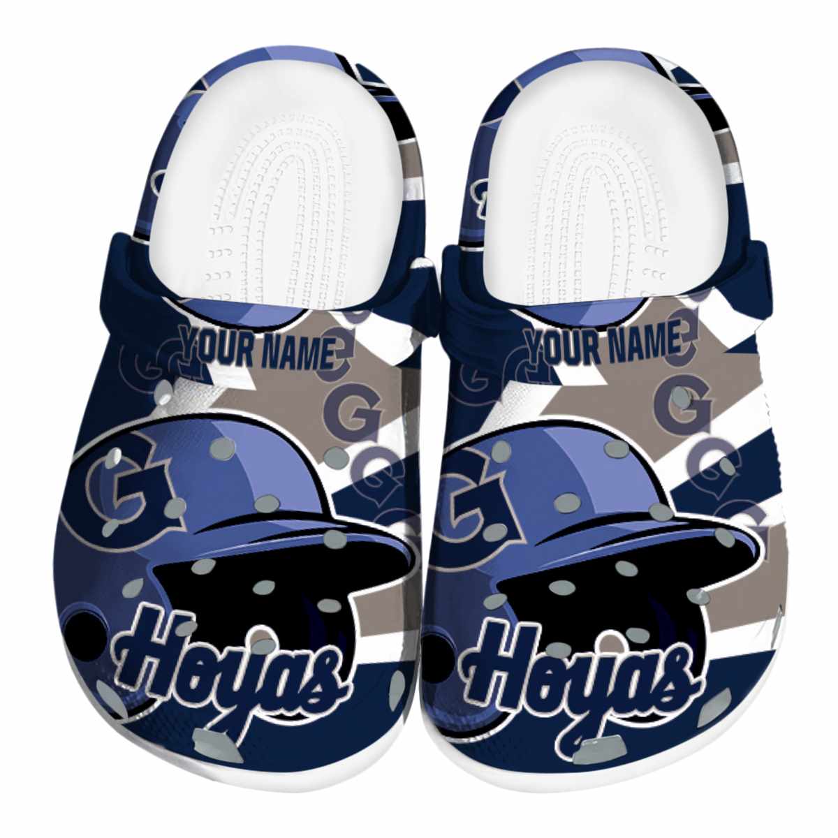 Georgetown Hoyas NCAA Sport Crocs Crocband Clogs Shoes Comfortable For Men Women and Kids