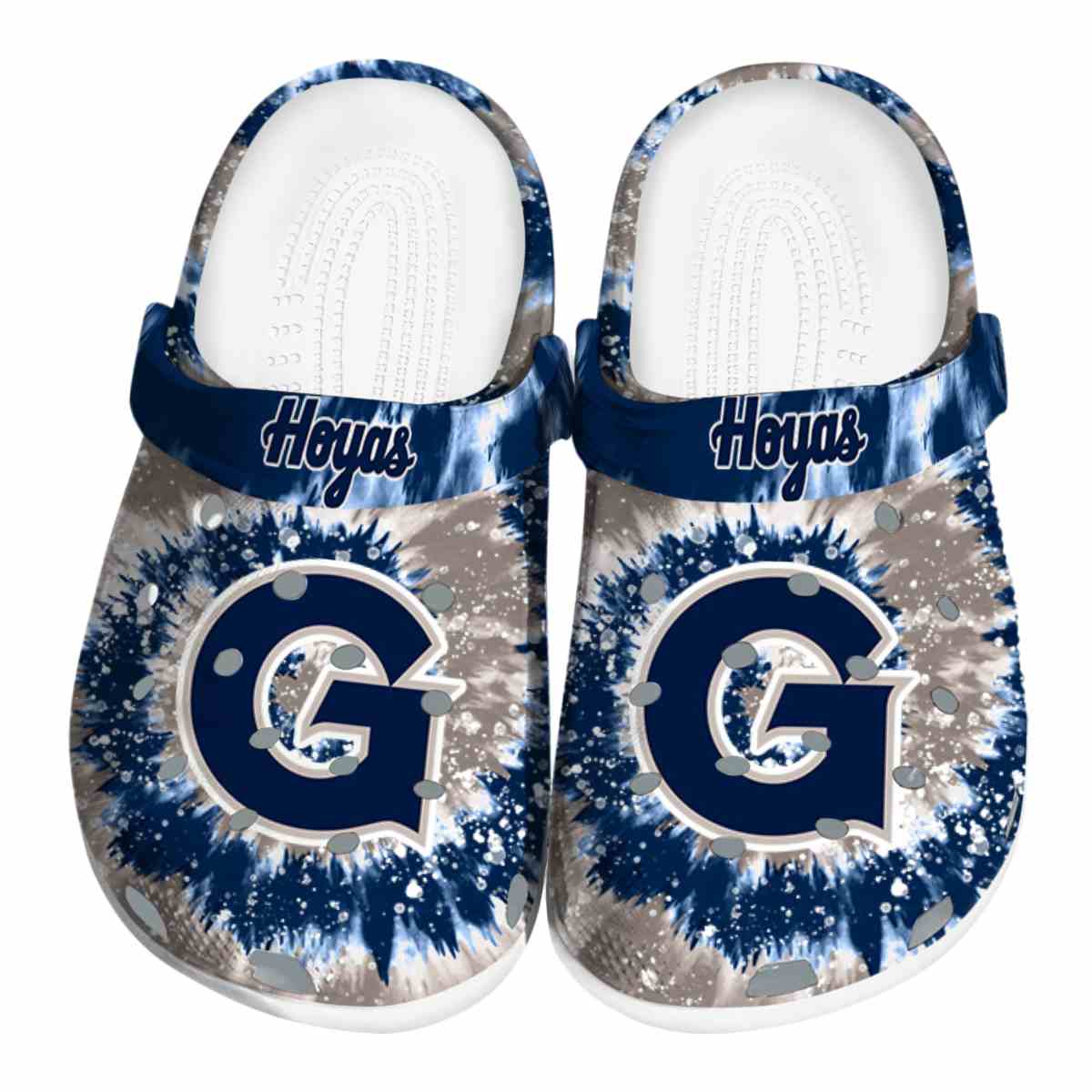 Georgetown Hoyas NCAA Sport Crocs Crocband Clogs Shoes Comfortable For Men Women and Kids