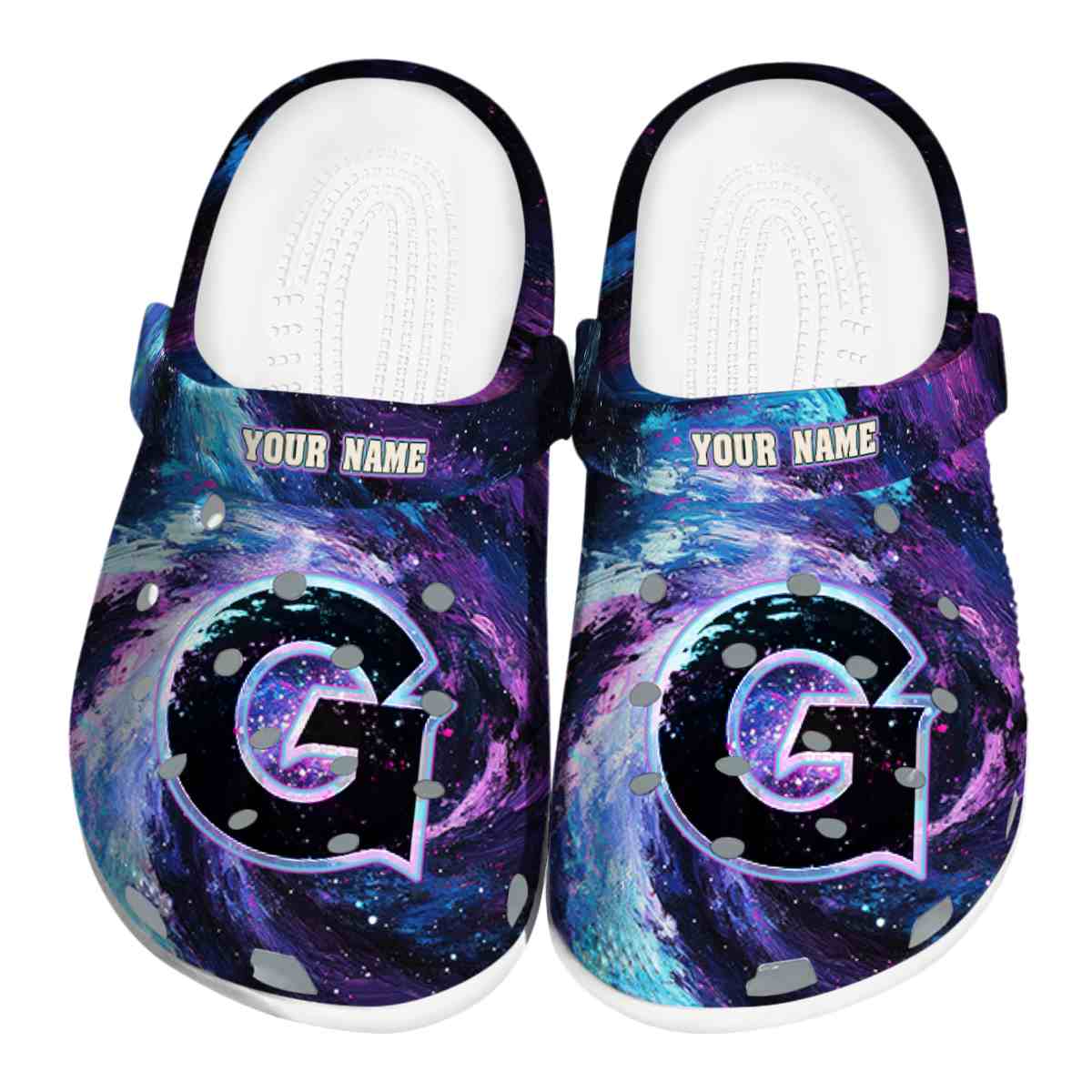 Georgetown Hoyas NCAA Sport Crocs Crocband Clogs Shoes Comfortable For Men Women and Kids