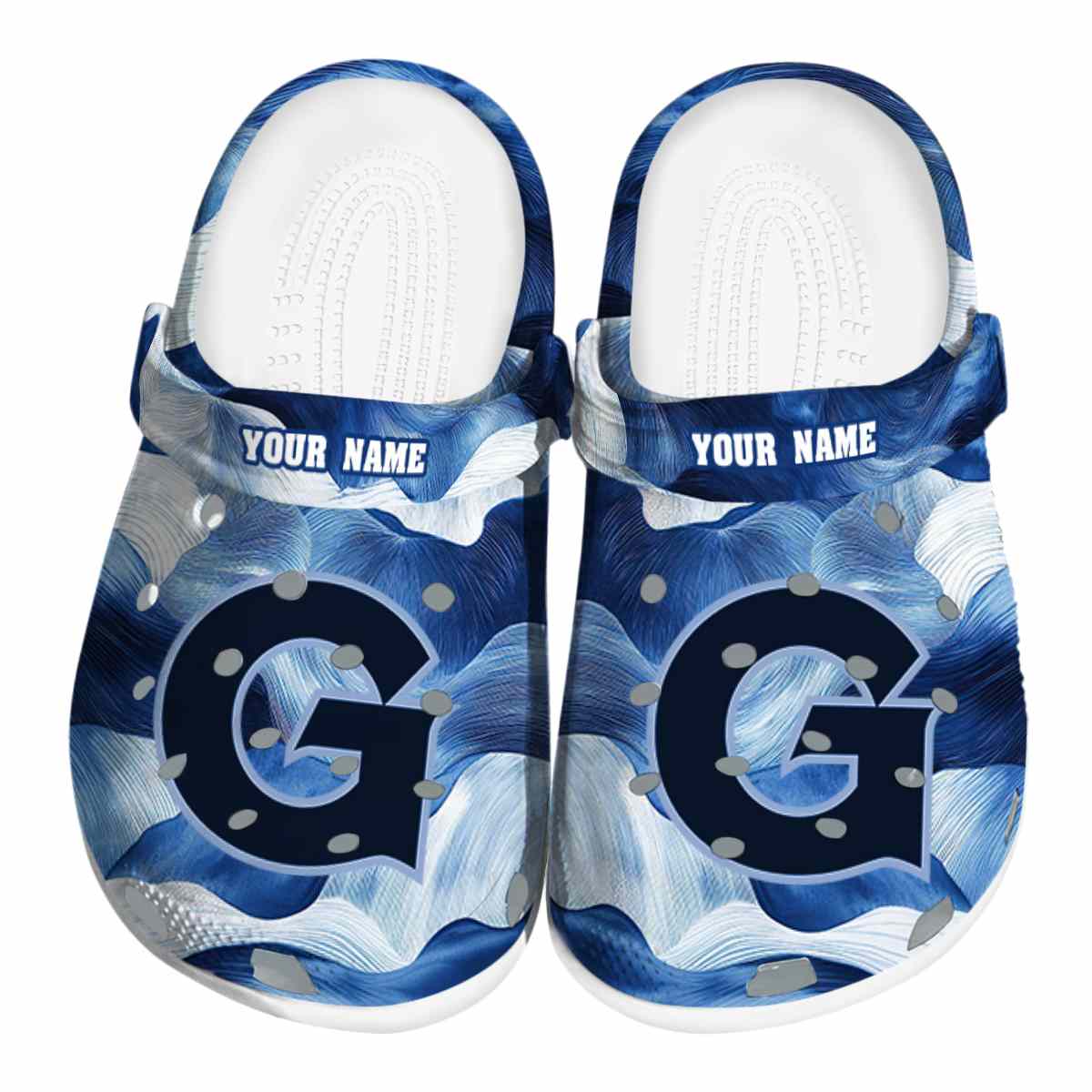 Georgetown Hoyas NCAA Sport Crocs Crocband Clogs Shoes Comfortable For Men Women and Kids