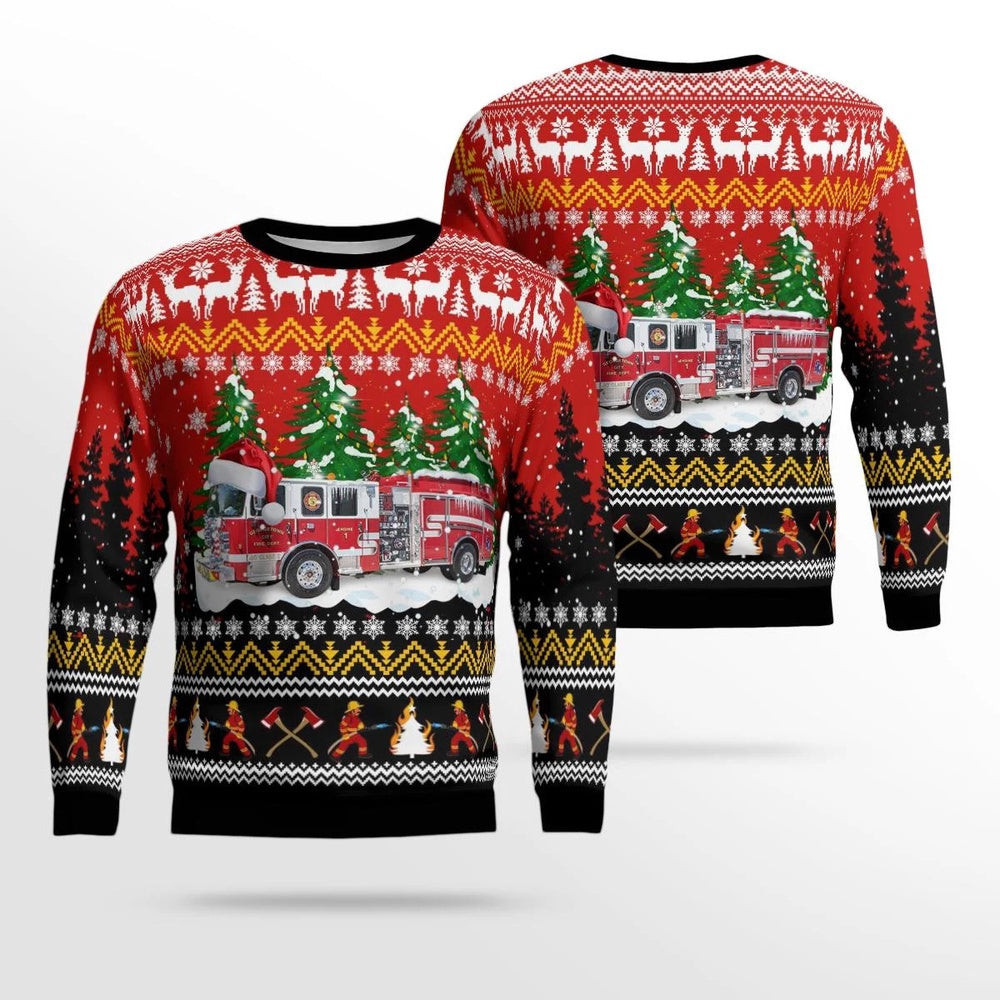 Georgetown South Carolina Georgetown Fire Department AOP Ugly Sweater Xmas Unisex Sweater Christmas Gifts For Men Women