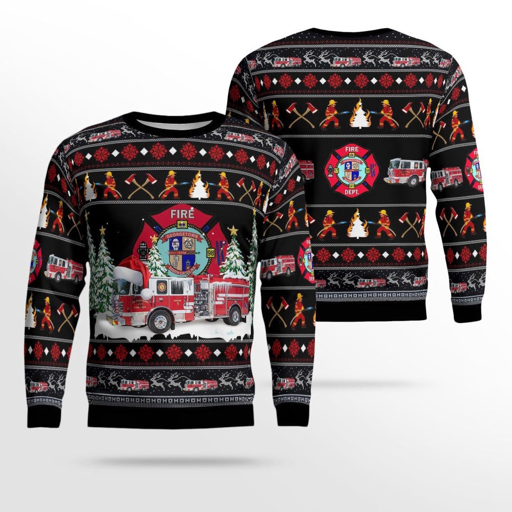 Georgetown South Carolina Georgetown Police Department AOP Ugly Xmas Unisex Sweater Christmas Gifts For Men Women