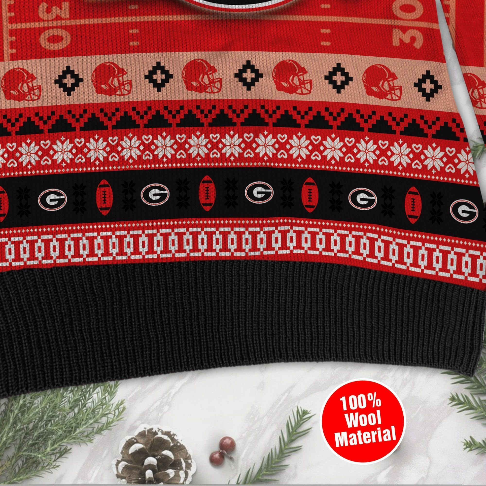 Georgia Bulldogs Custom Name & Number Personalized Ugly Christmas Sweater Adult 3D Funny Matching for family - Image 4