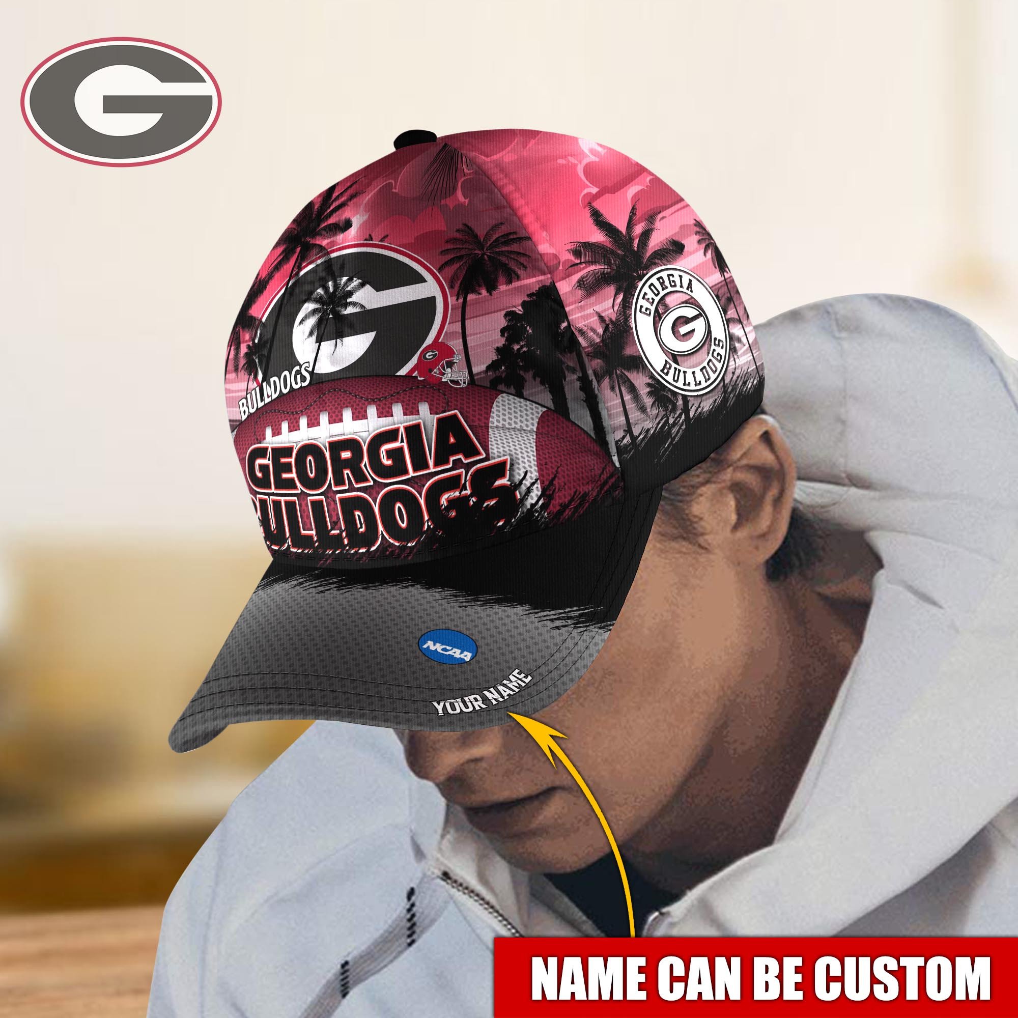 Georgia Bulldogs Custom Name Classic Caps Trucker Hats Custom Hats Gifts For Men & Women