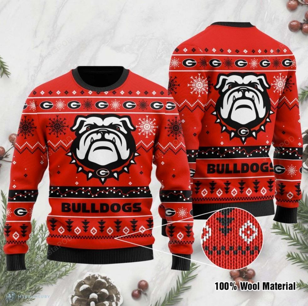 Georgia Bulldogs Football Ugly Christmas Sweater Adult 3D Funny Matching for family