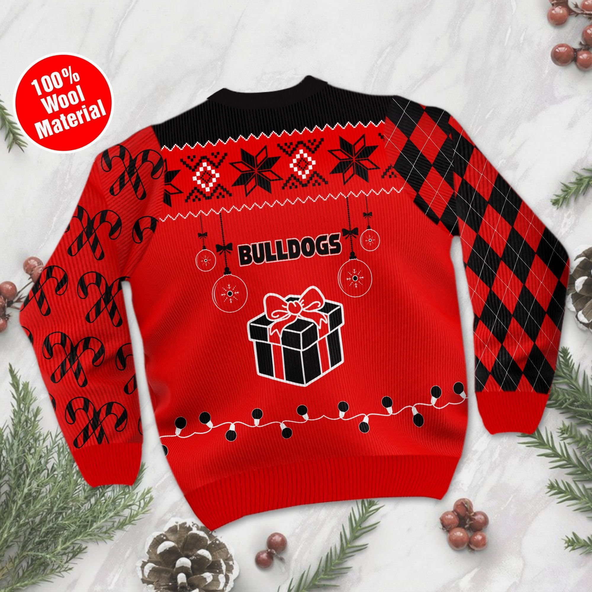 Georgia Bulldogs Funny Ugly Christmas Sweater Adult 3D Funny Matching for family - Image 3