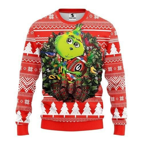 Georgia Bulldogs Grinch Hug Ugly Christmas Sweater Adult 3D Funny Matching for family