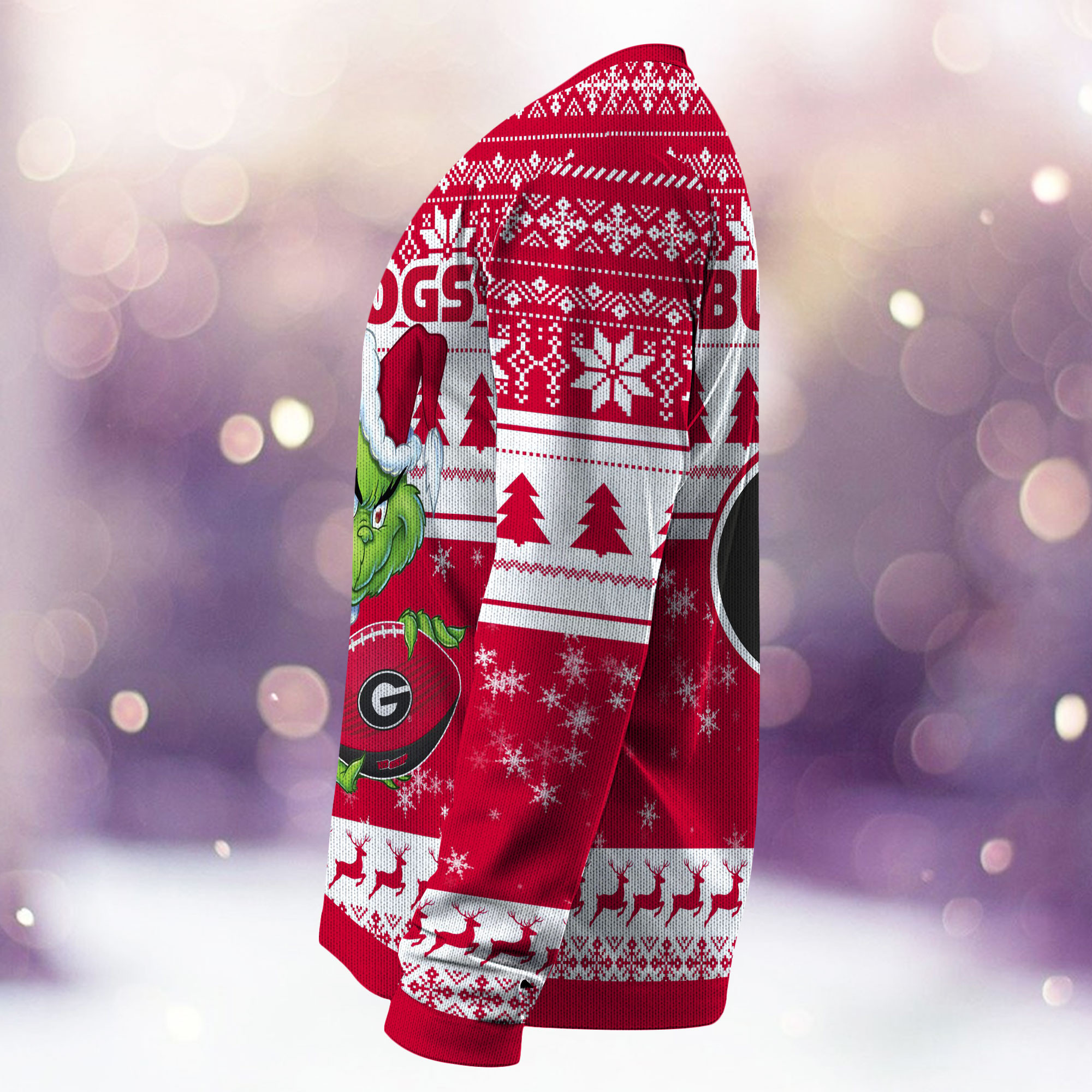 Georgia Bulldogs Grinch Ugly Christmas Sweater Adult 3D Funny Matching for family - Image 4