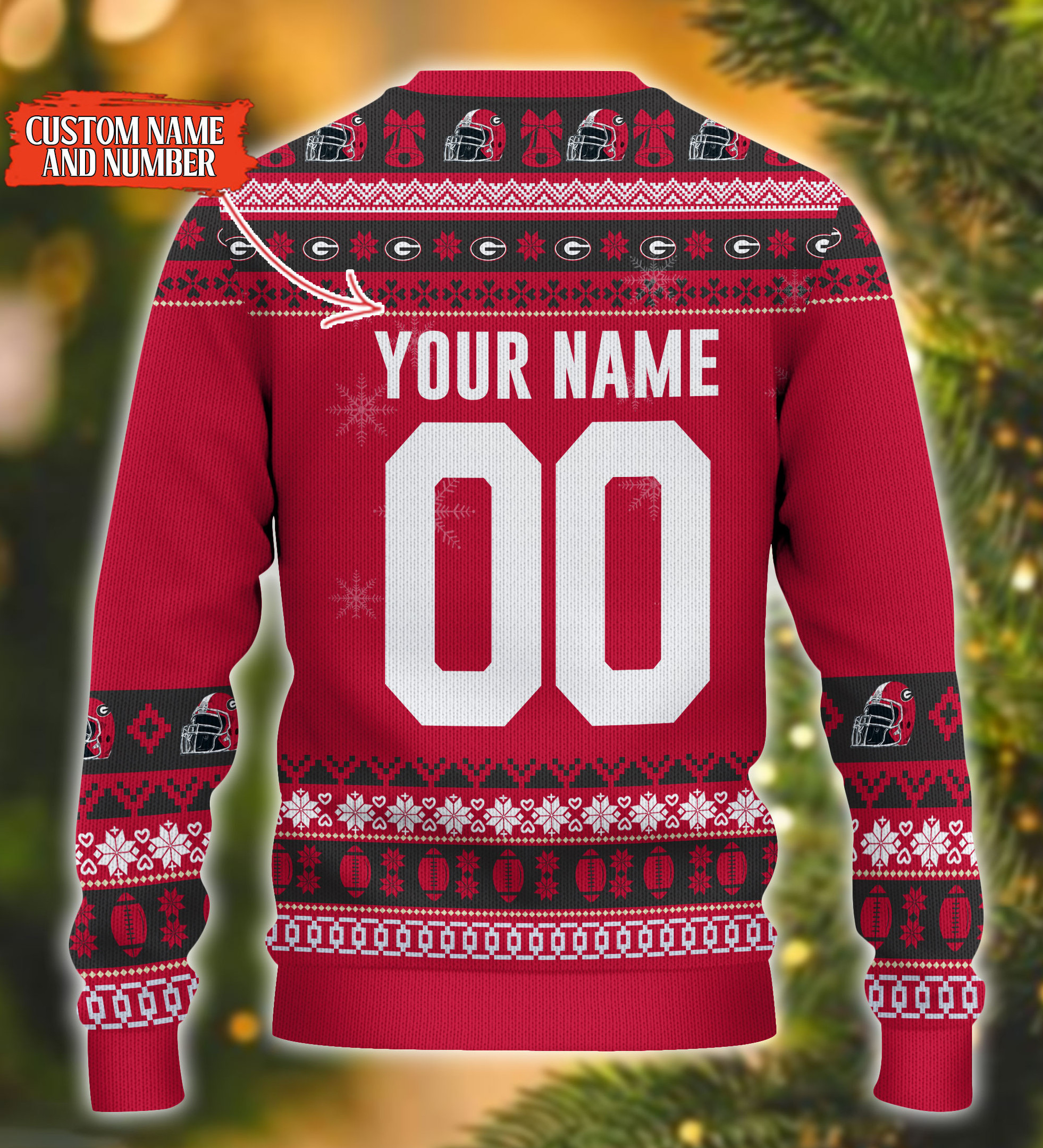 Georgia Bulldogs Mickey Ugly Christmas Sweater Adult 3D Funny Matching for family - Image 3