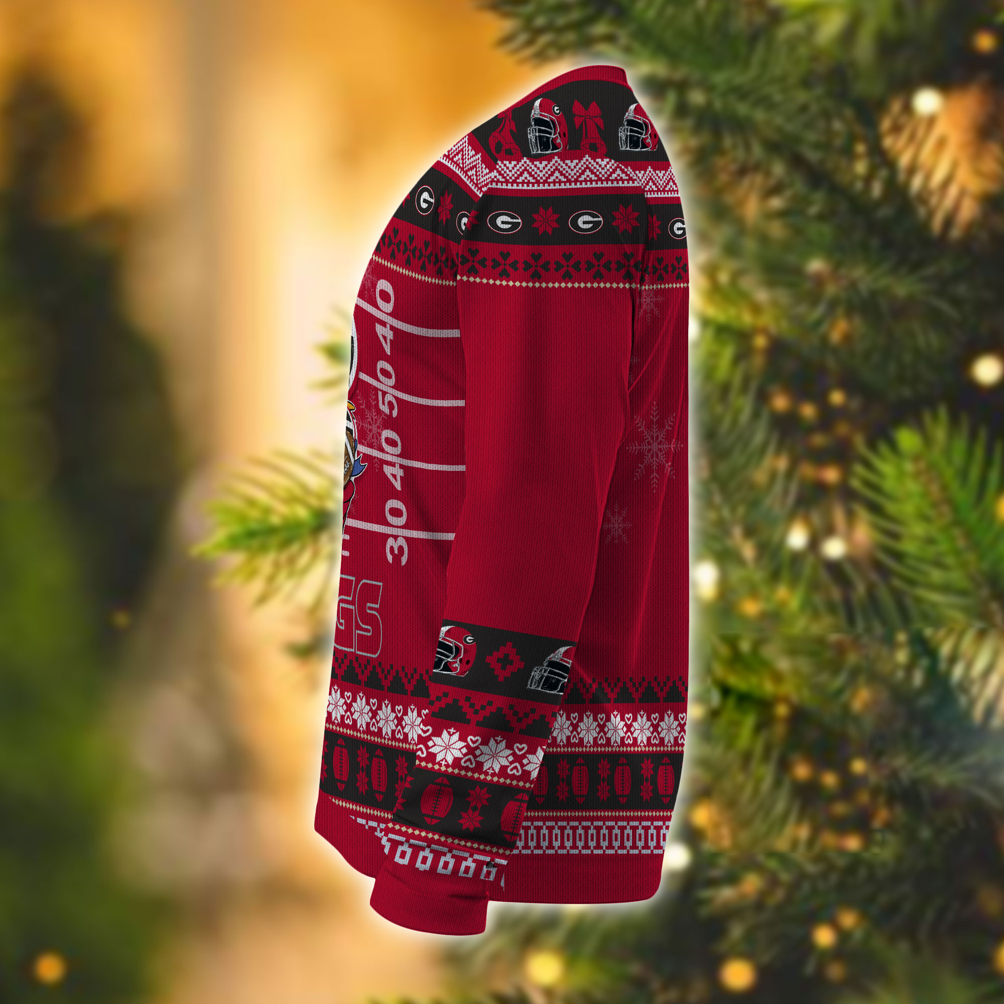 Georgia Bulldogs Mickey Ugly Christmas Sweater Adult 3D Funny Matching for family - Image 4