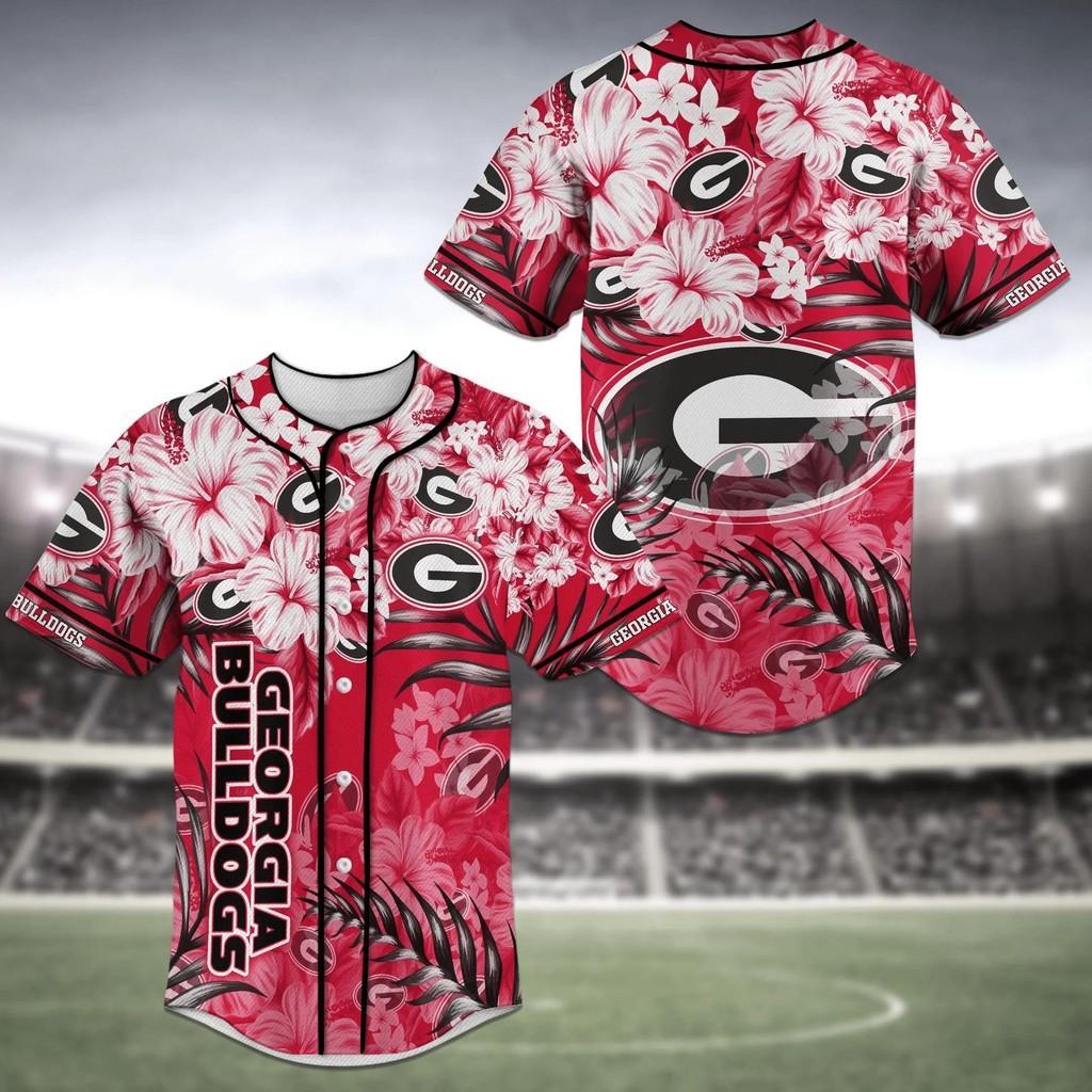 Georgia Bulldogs Ncaa Baseball Jersey Shirt Flower