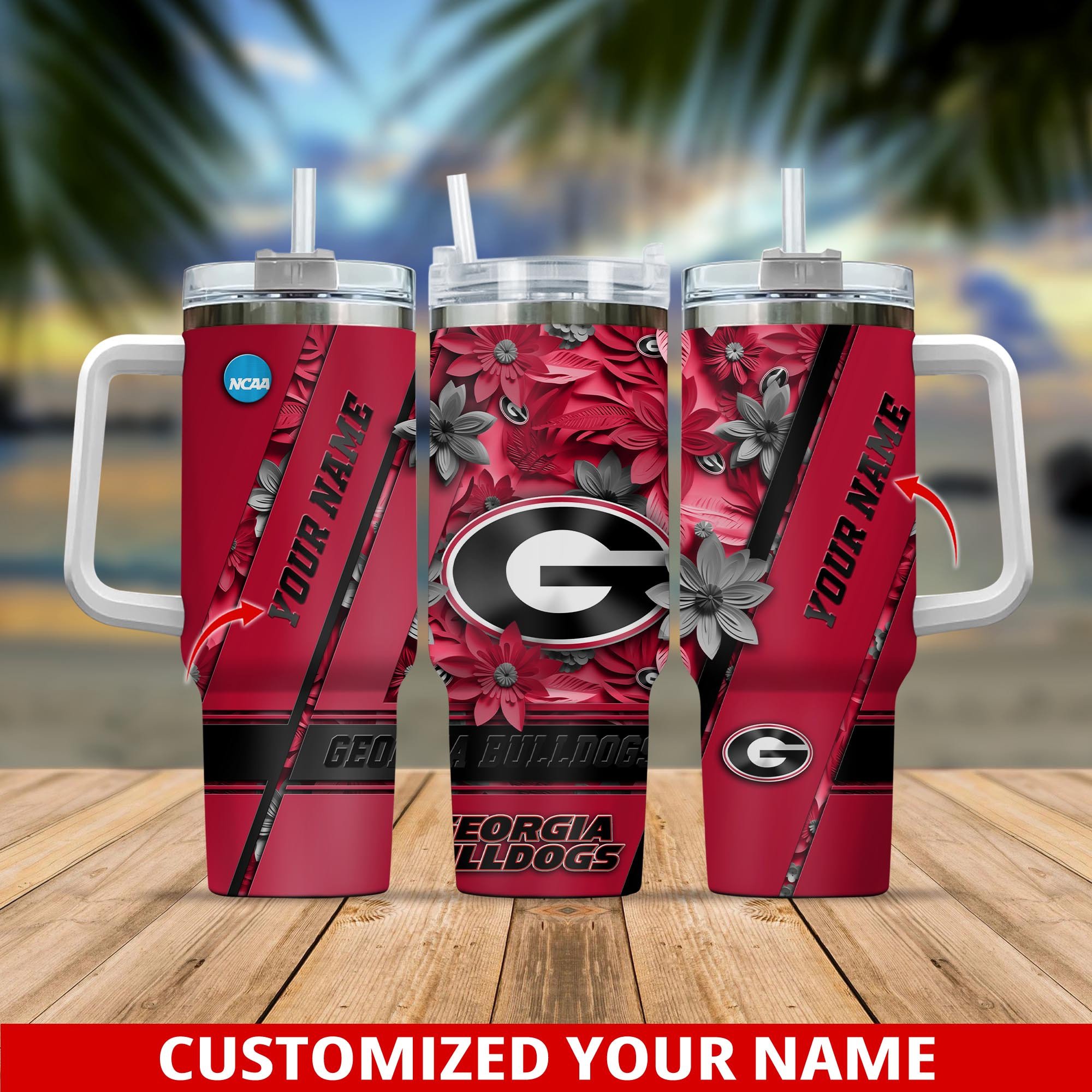 Georgia Bulldogs NCAA Custom Stanley Cup 40 oz 30 oz Tumbler With HandleTVC230102