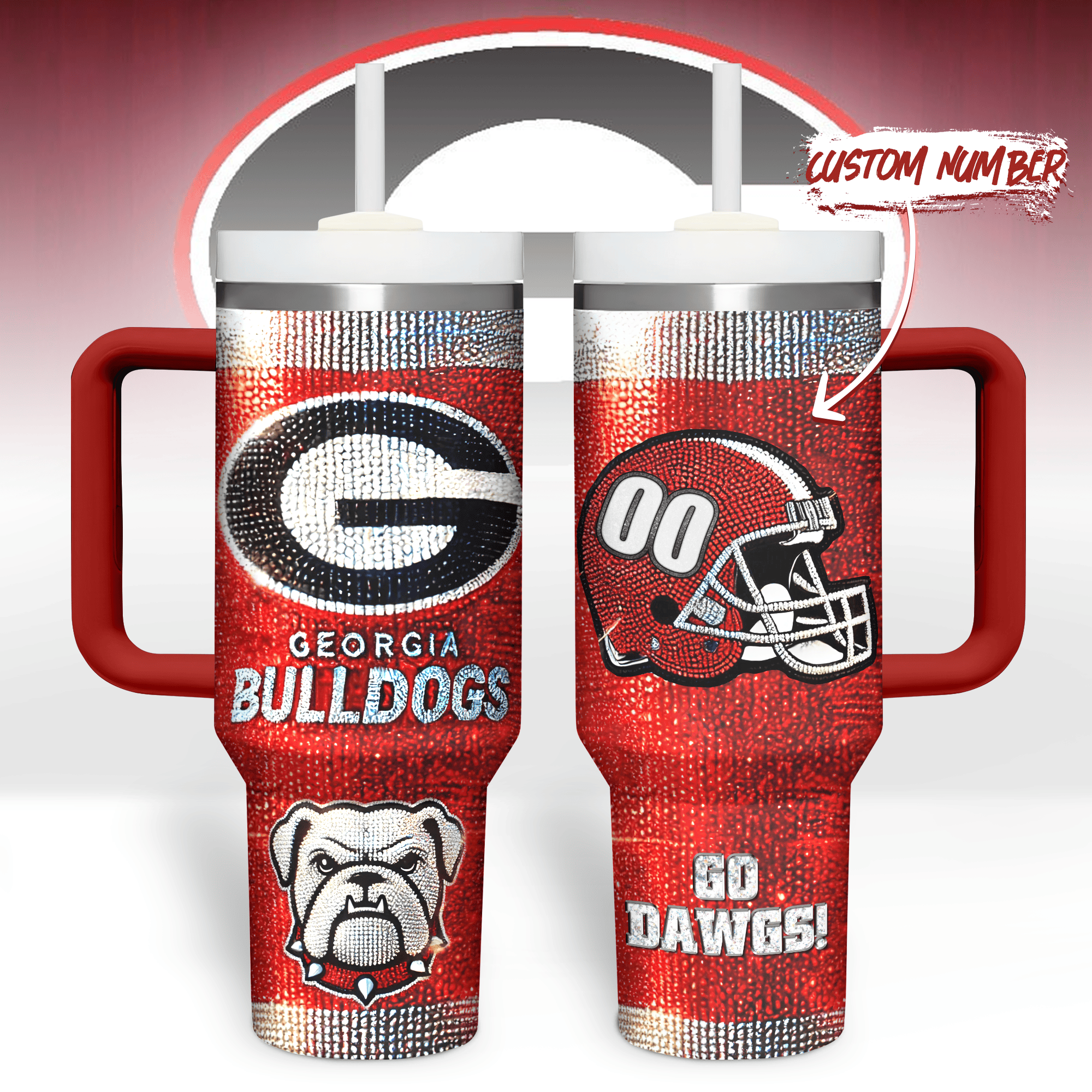 Georgia Bulldogs NCAA Custom Stanley Cup 40 oz 30 oz Tumbler With HandleTVC2301280