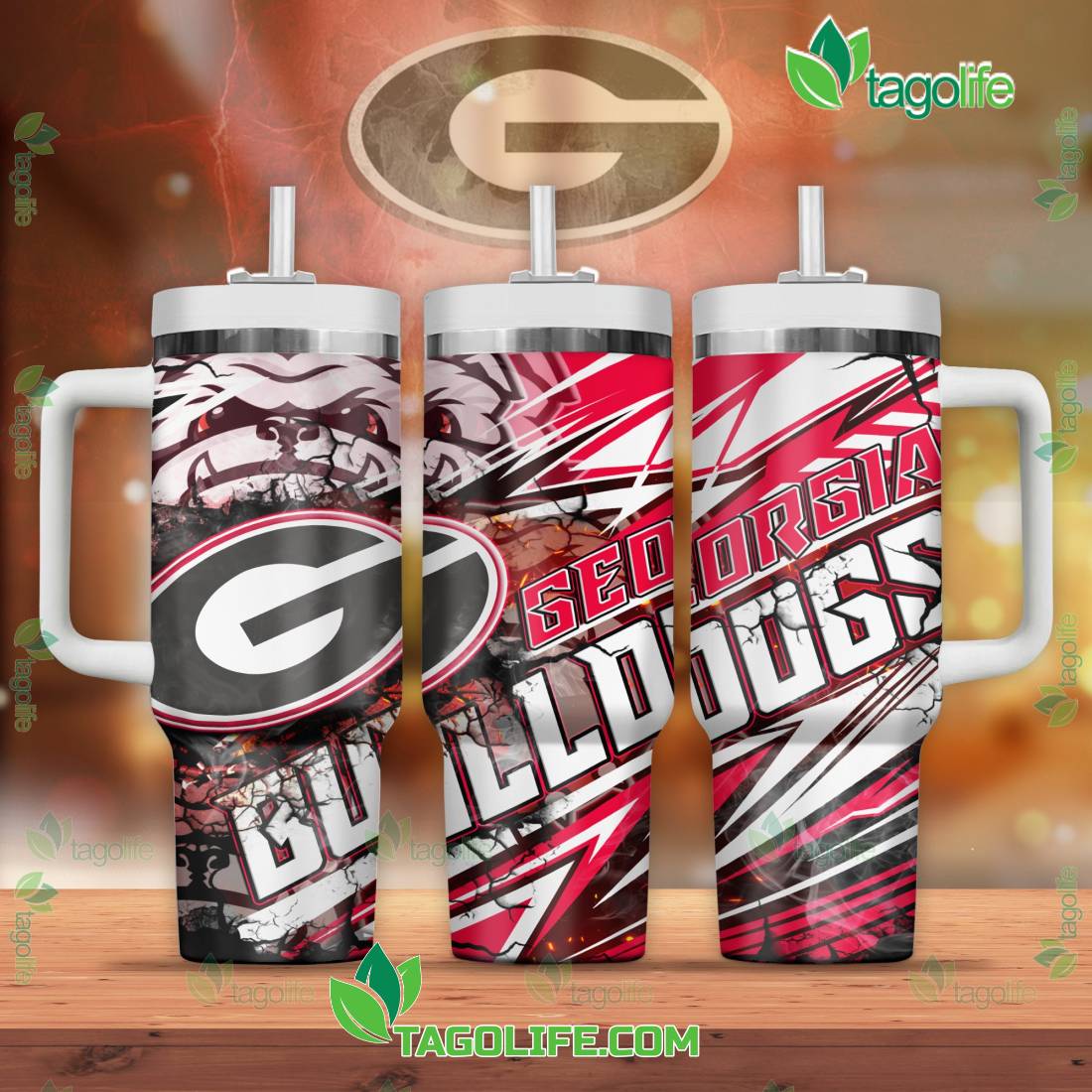 Georgia Bulldogs NCAA Custom Stanley Cup 40 oz 30 oz Tumbler With HandleTVC2301983