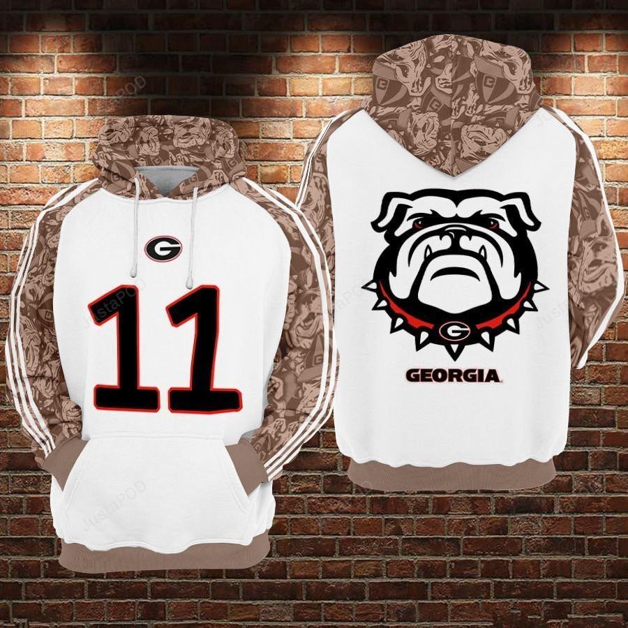 Georgia Bulldogs Ncaa Football Many Logo 3D All Over Print Hoodie, Zip Hoodie