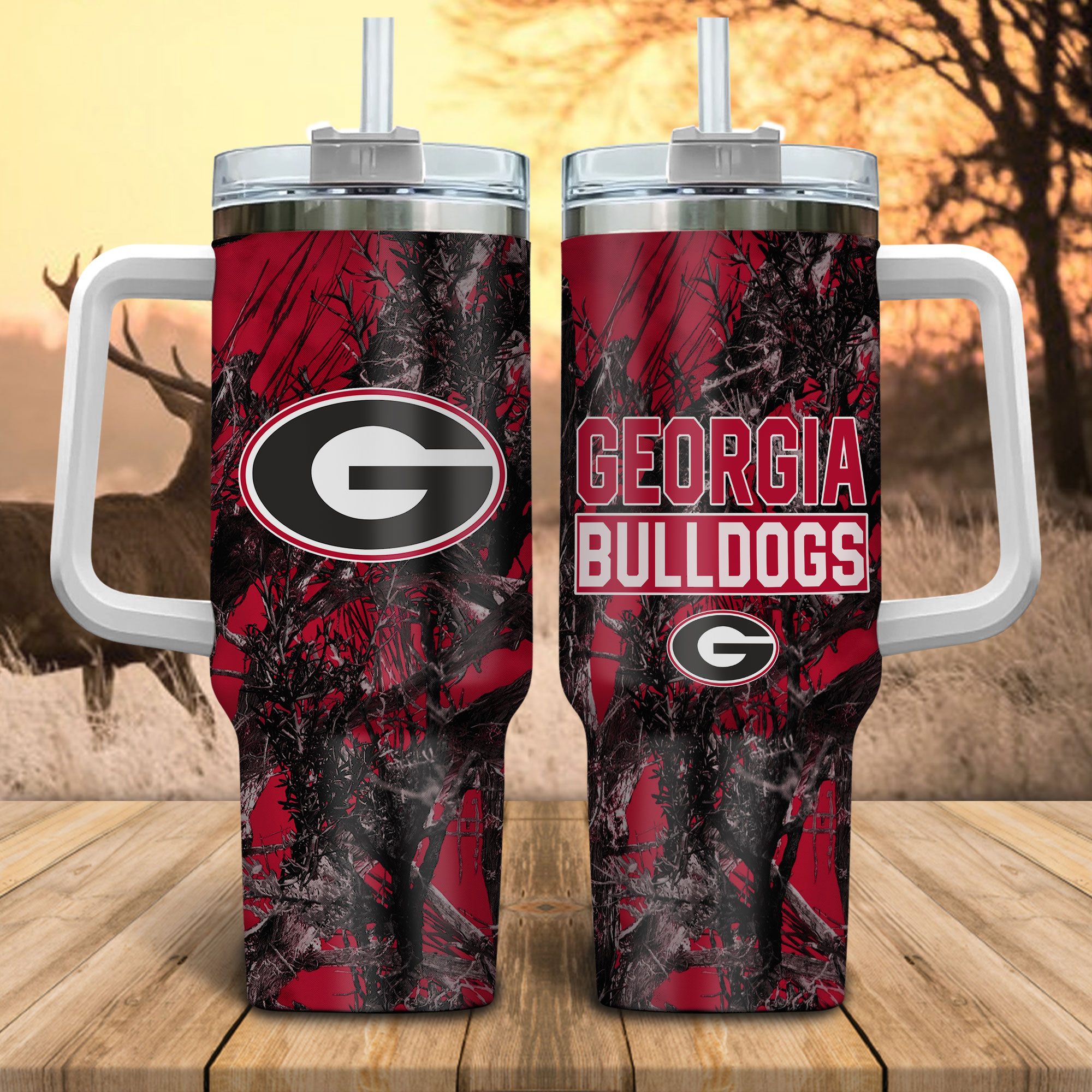 Georgia Bulldogs NCAA Hunting Custom Stanley Cup 40 oz 30 oz Tumbler With HandleTVC230115