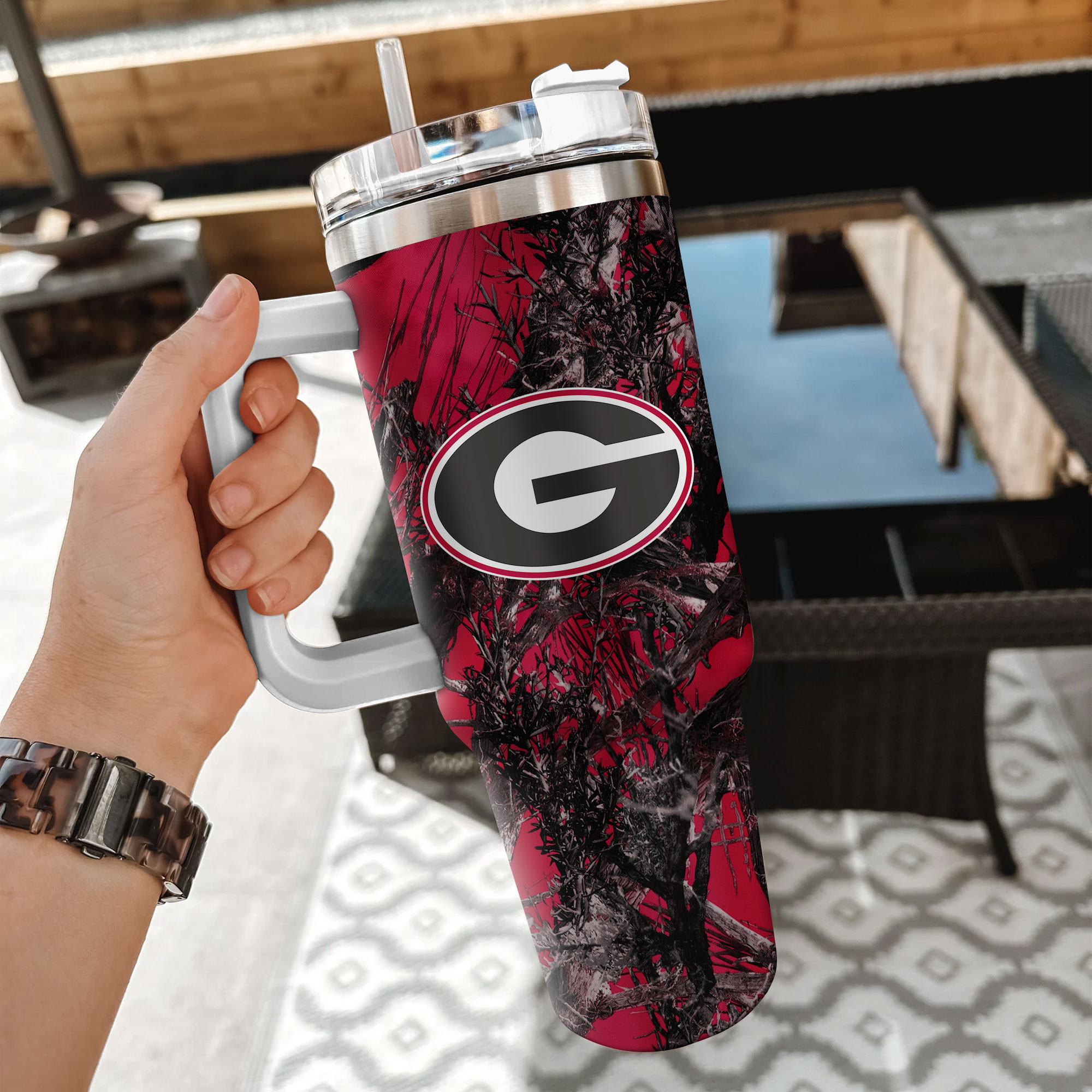 Georgia Bulldogs NCAA Hunting Custom Stanley Cup 40 oz 30 oz Tumbler With HandleTVC230115 - Image 2
