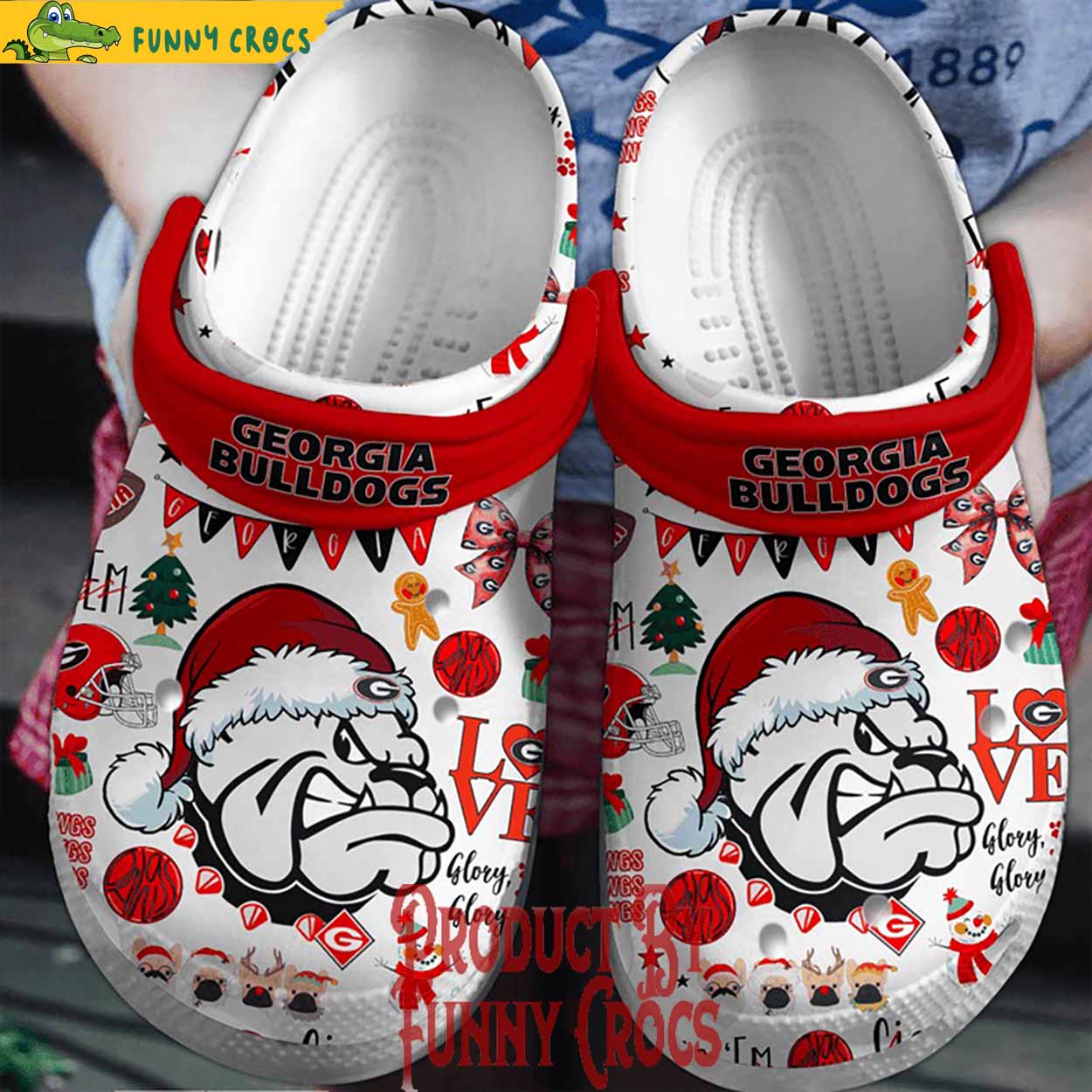 Georgia Bulldogs NCAA Sport Christmas Crocs Crocband Clogs Shoes Comfortable For Men Women and Kids