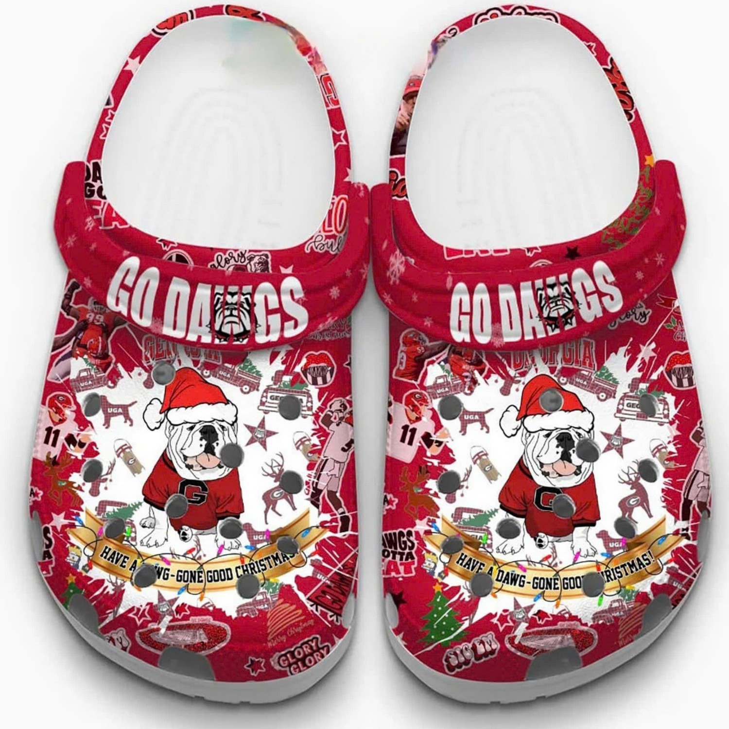 Georgia Bulldogs NCAA Sport Crocs Crocband Clogs Shoes Comfortable For Men Women and Kids