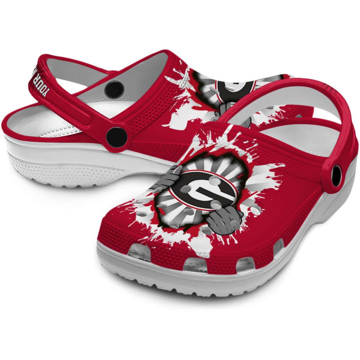Georgia Bulldogs NCAA Sport Crocs Crocband Clogs Shoes Comfortable For Men Women and Kids - Image 3