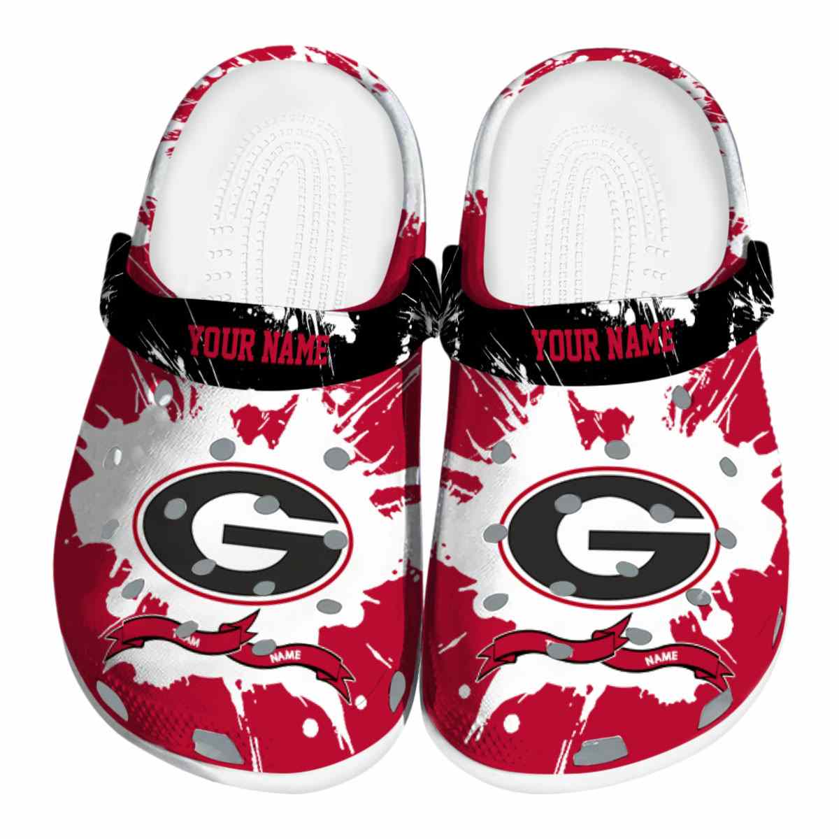 Georgia Bulldogs NCAA Sport Crocs Crocband Clogs Shoes Comfortable For Men Women and Kids