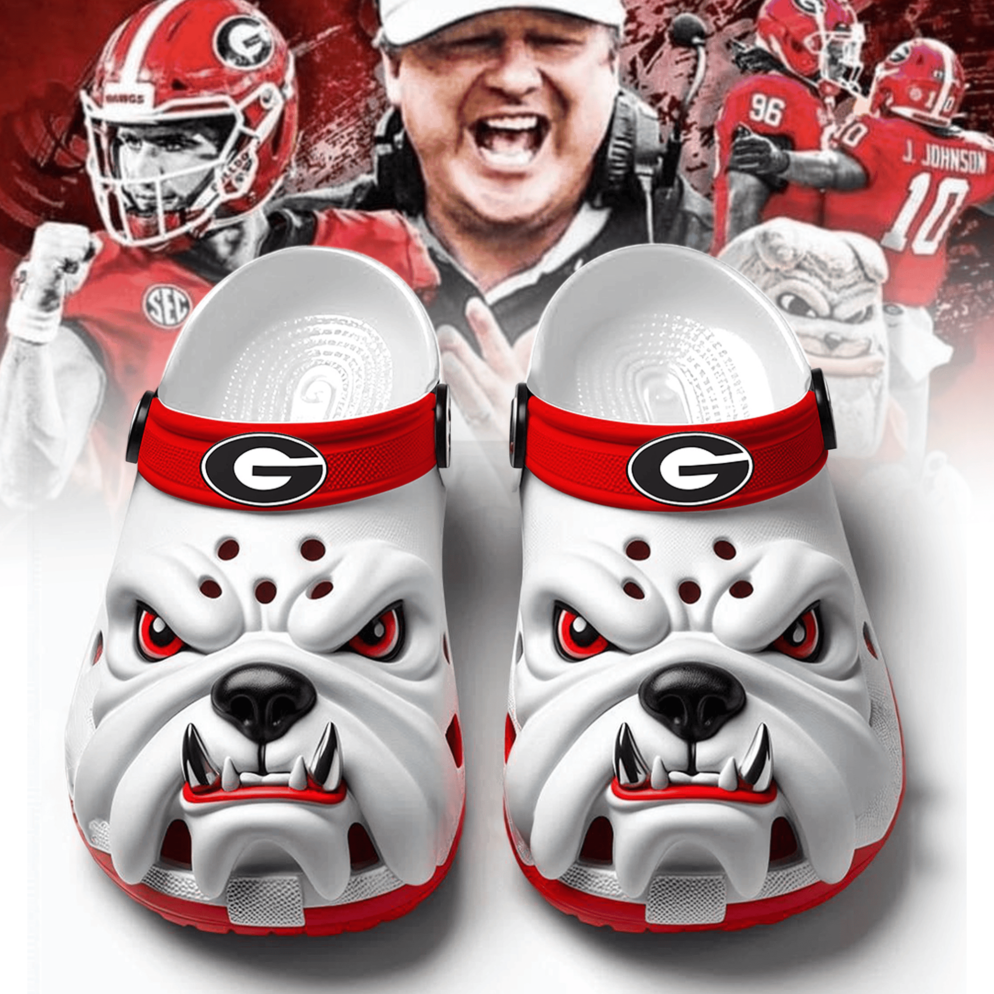 Georgia Bulldogs NCAA Sport Crocs Crocband Clogs Shoes Comfortable For Men Women and Kids