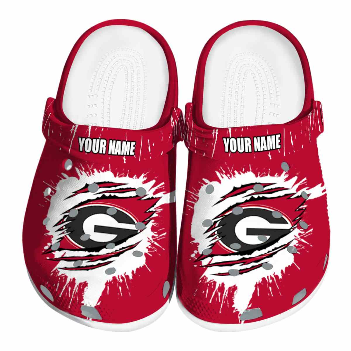 Georgia Bulldogs NCAA Sport Crocs Crocband Clogs Shoes Comfortable For Men Women and Kids
