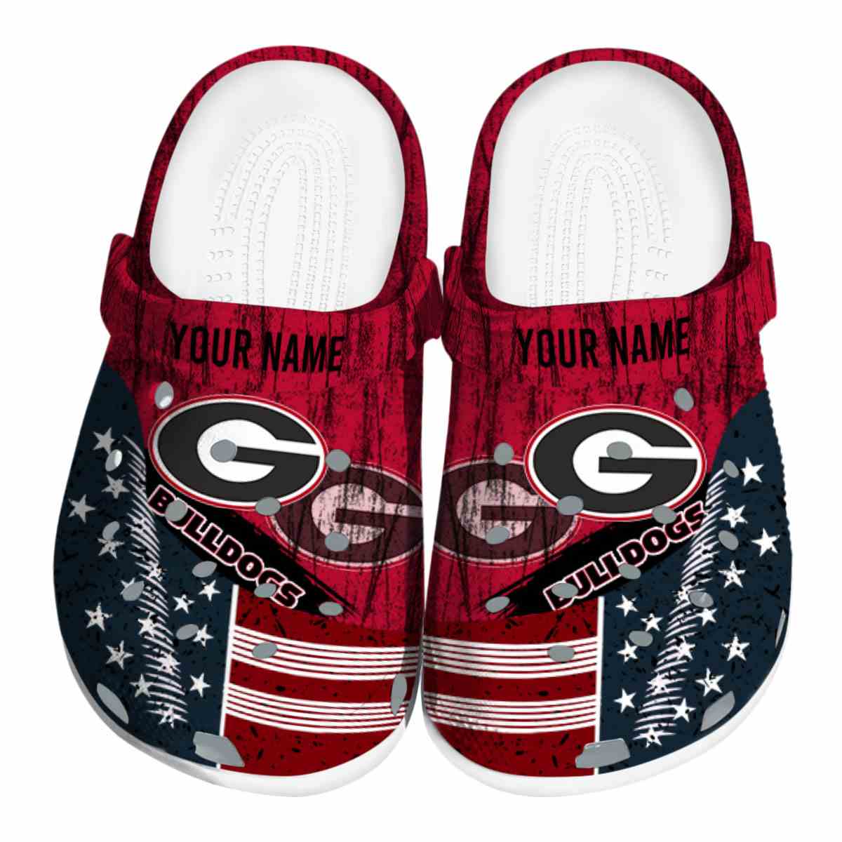Georgia Bulldogs NCAA Sport Crocs Crocband Clogs Shoes Comfortable For Men Women and Kids