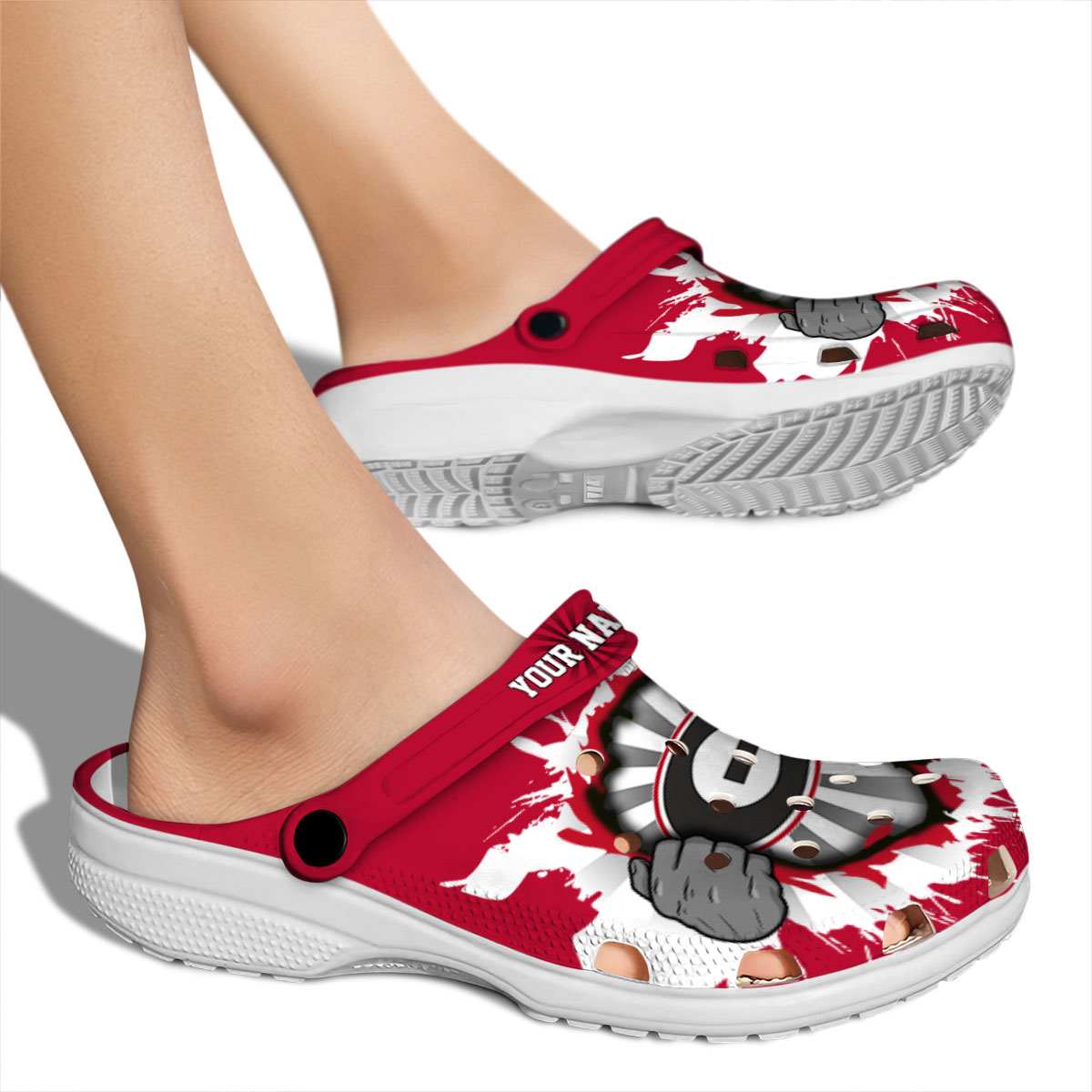 Georgia Bulldogs NCAA Sport Crocs Crocband Clogs Shoes Comfortable For Men Women and Kids - Image 2