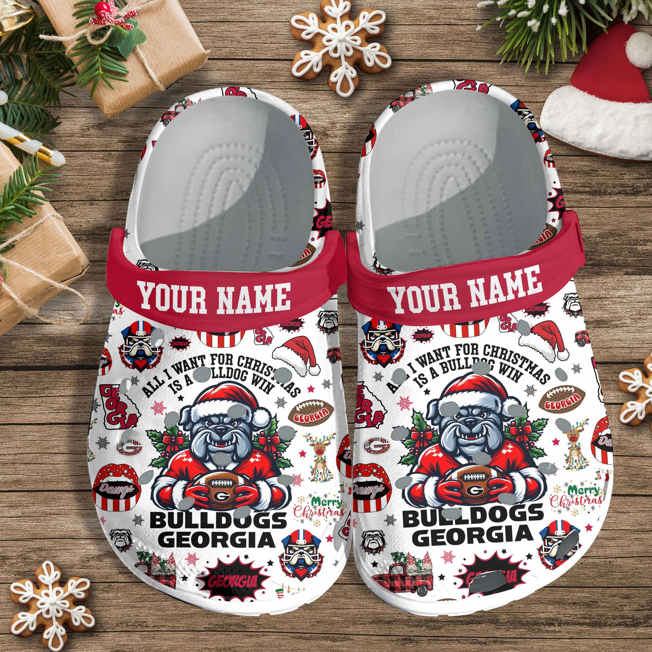 Georgia Bulldogs NCAA SportCrocs Crocband Clogs Shoes Comfortable For Men Women and Kids