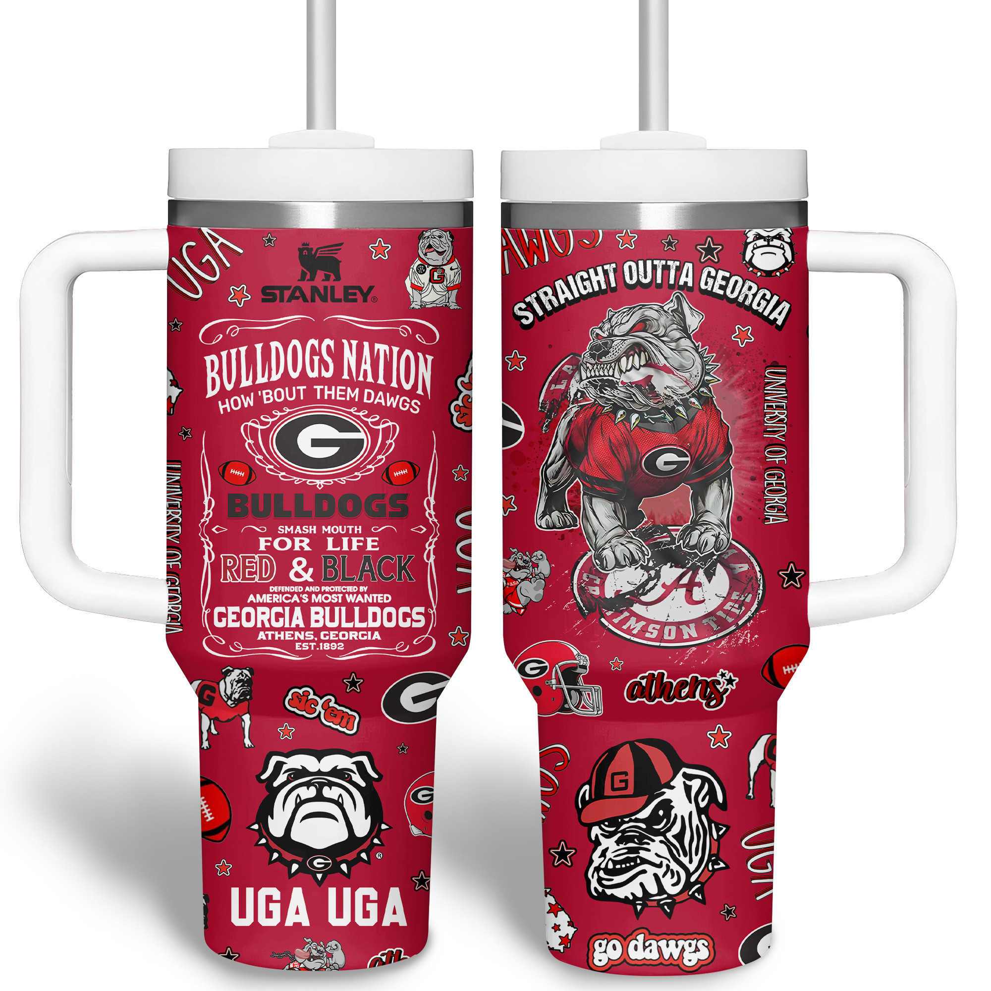 Georgia Bulldogs NCAA Sports Custom Stanley Cup 40 oz 30 oz Tumbler With HandleTVC2301336