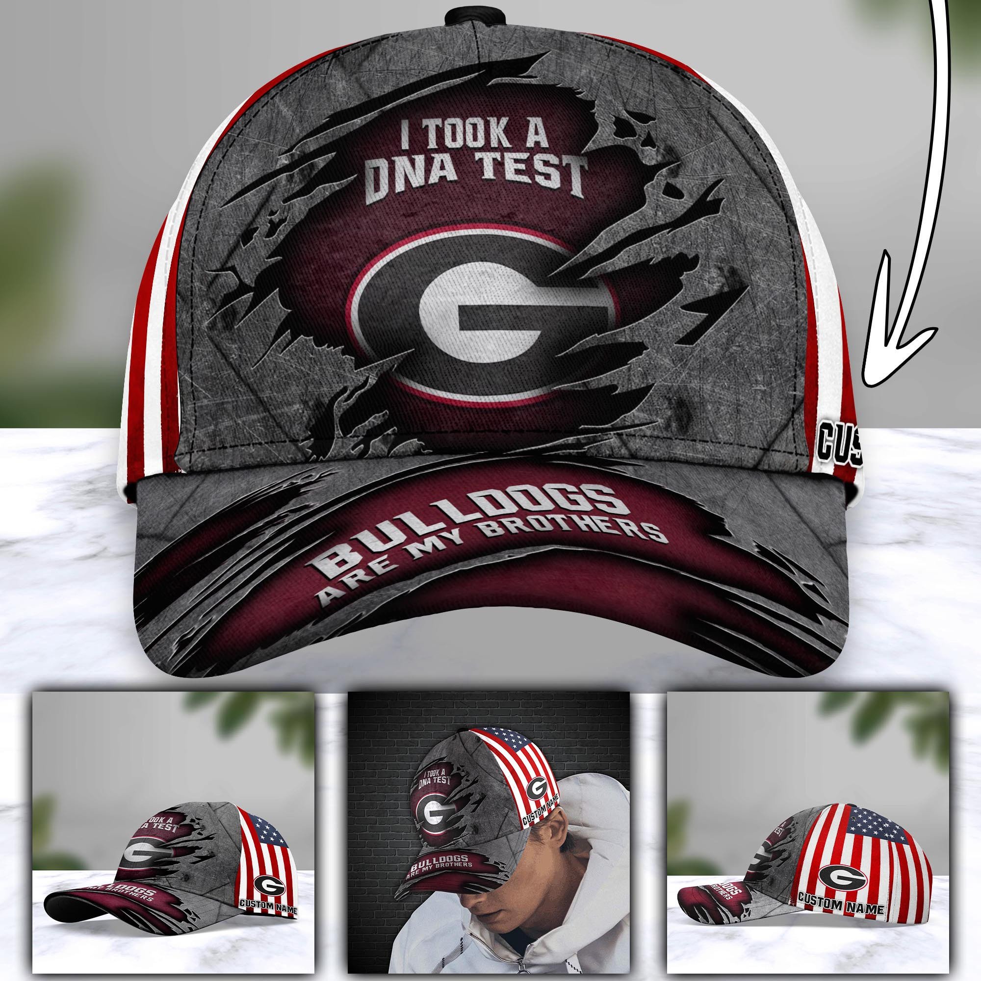 Georgia Bulldogs Personalized Baseball Caps Trucker Hats Custom Hats Gifts For Men & Women