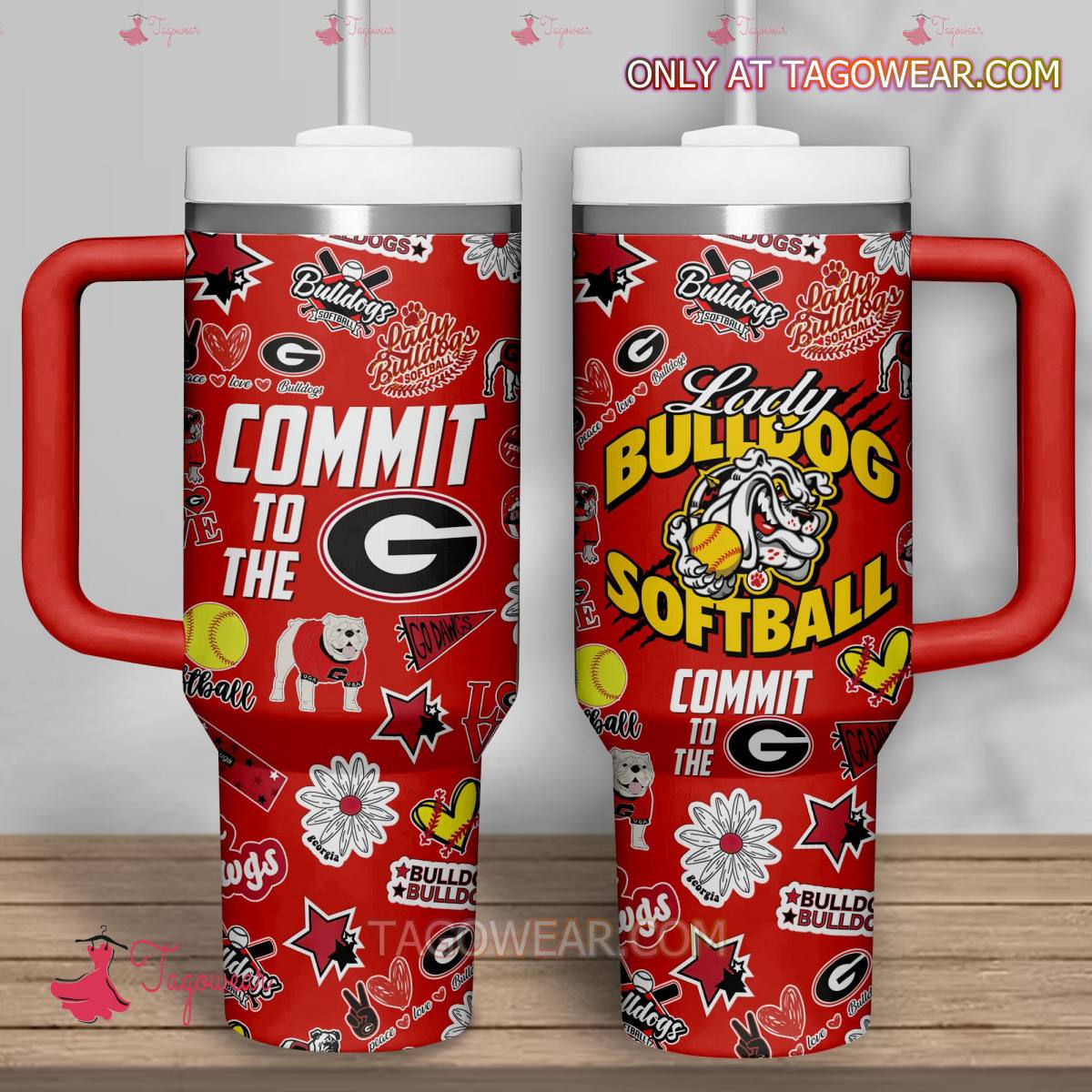 Georgia Bulldogs Softball NCAA Custom Stanley Cup 40 oz 30 oz Tumbler With HandleTVC2301234