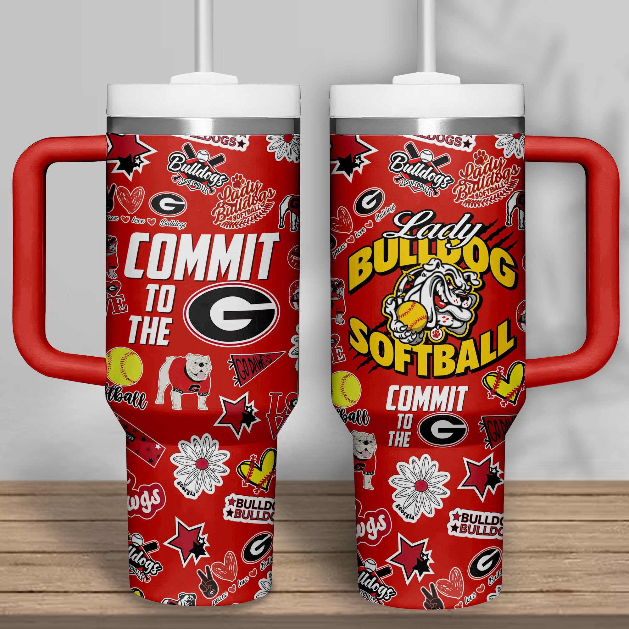 Georgia Bulldogs softball NCAA Custom Stanley Cup 40 oz 30 oz Tumbler With HandleTVC2301333