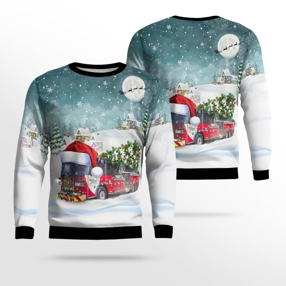 Georgia Gwinnett County Fire And Emergency Services Christmas Ugly Sweater Xmas Unisex Sweater Christmas Gifts For Men Women