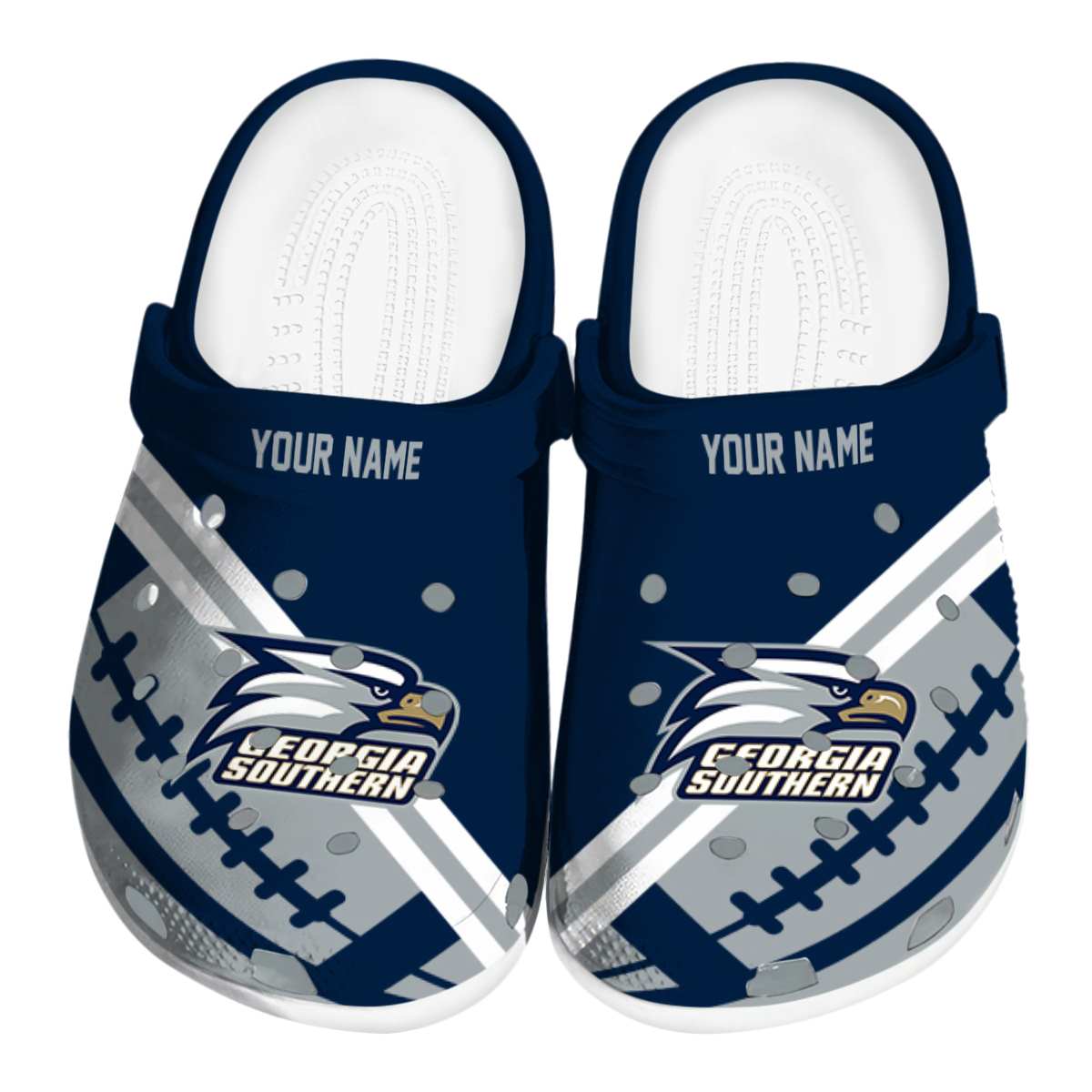 Georgia Southern Eagles NCAA Sport Crocs Crocband Clogs Shoes Comfortable For Men Women and Kids