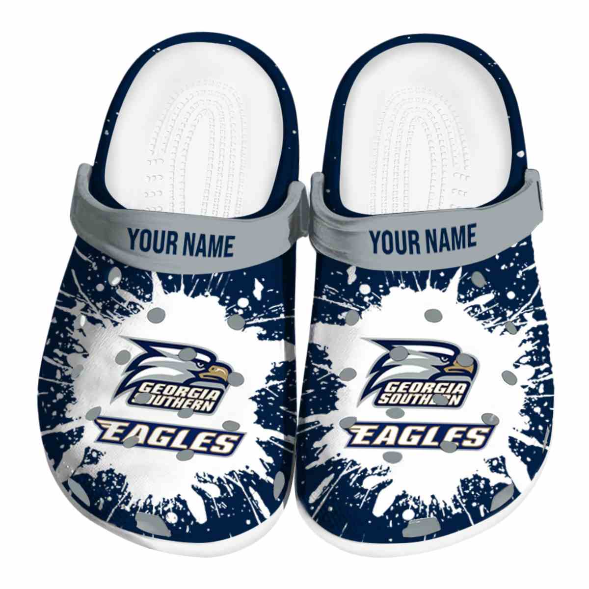 Georgia Southern Eagles NCAA Sport Crocs Crocband Clogs Shoes Comfortable For Men Women and Kids