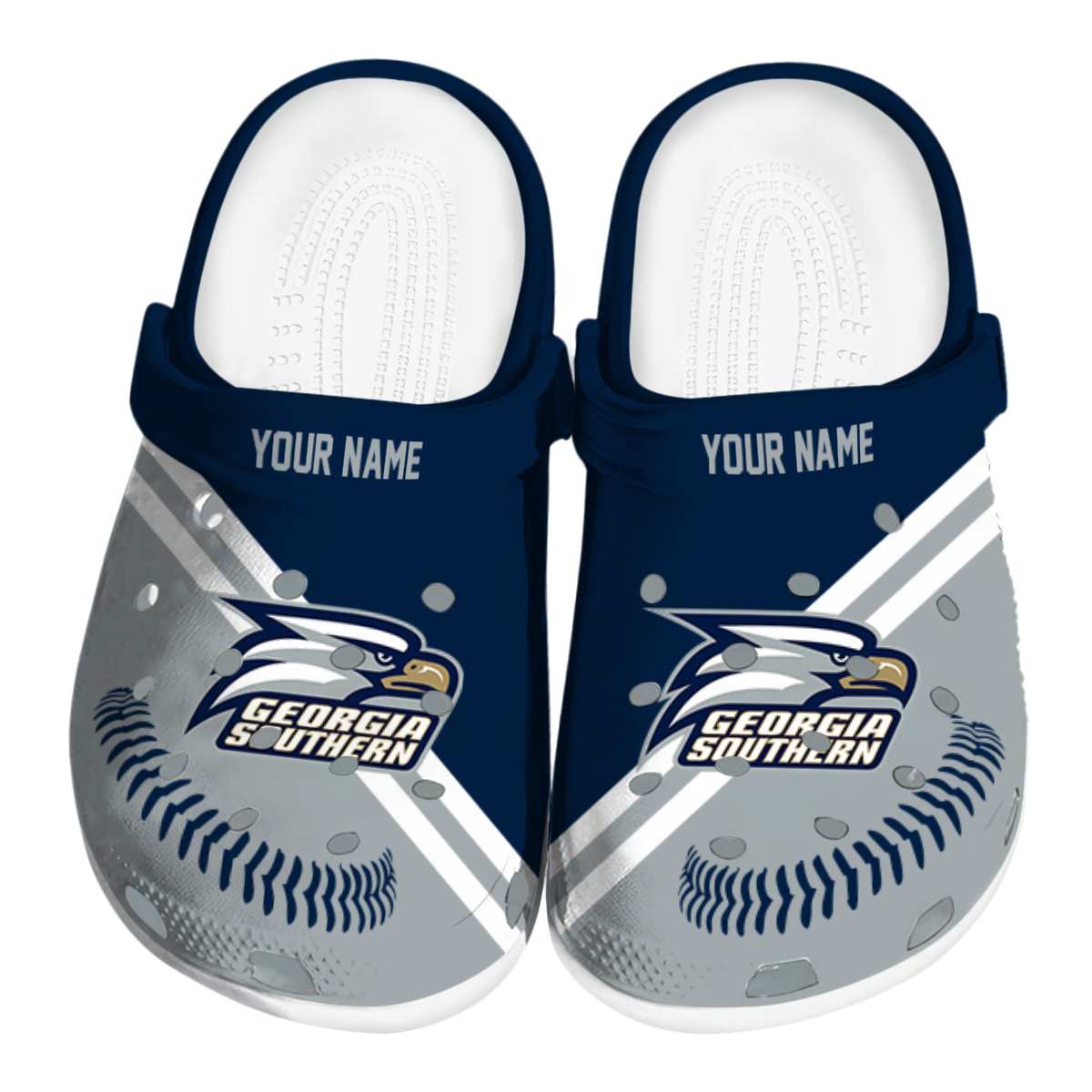 Georgia Southern Eagles NCAA Sport Crocs Crocband Clogs Shoes Comfortable For Men Women and Kids