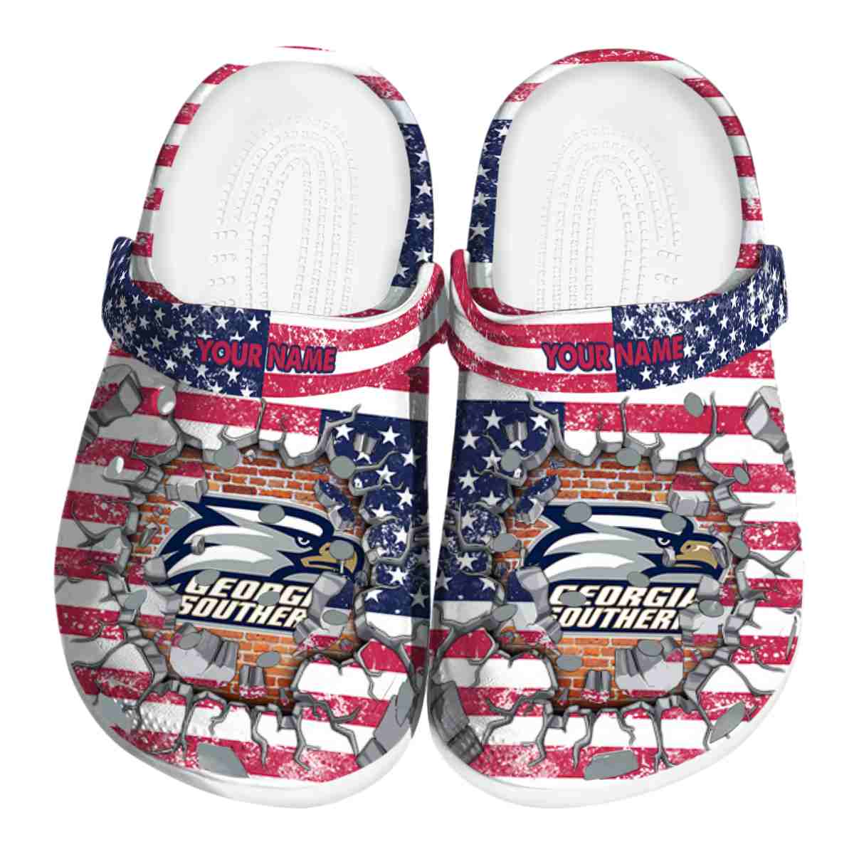 Georgia Southern Eagles NCAA Sport Crocs Crocband Clogs Shoes Comfortable For Men Women and Kids